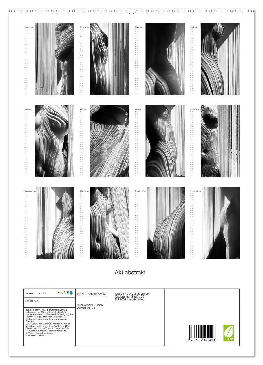 Bild: 9783516472493 | Akt abstrakt (hochwertiger Premium Wandkalender 2026 DIN A2 hoch),...