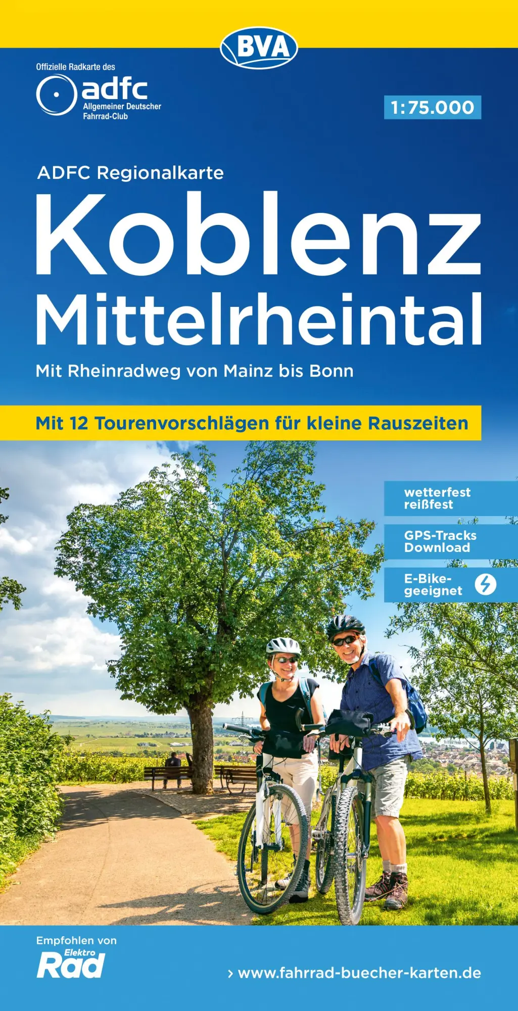 Cover: 9783969902493 | ADFC-Regionalkarte Koblenz Mittelrheintal, 1:75.000, mit...