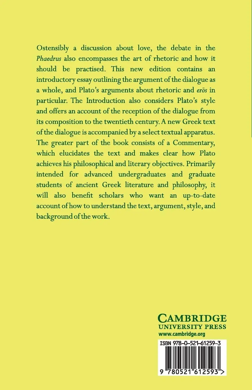 Rückseite: 9780521612593 | Plato | Phaedrus | Plato | Taschenbuch | Paperback | Englisch | 2015