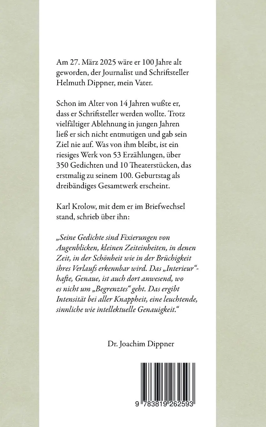Rückseite: 9783819262593 | Gesamtwerk3 | Band 3: Theaterstücke | Helmuth Dippner (u. a.) | Buch