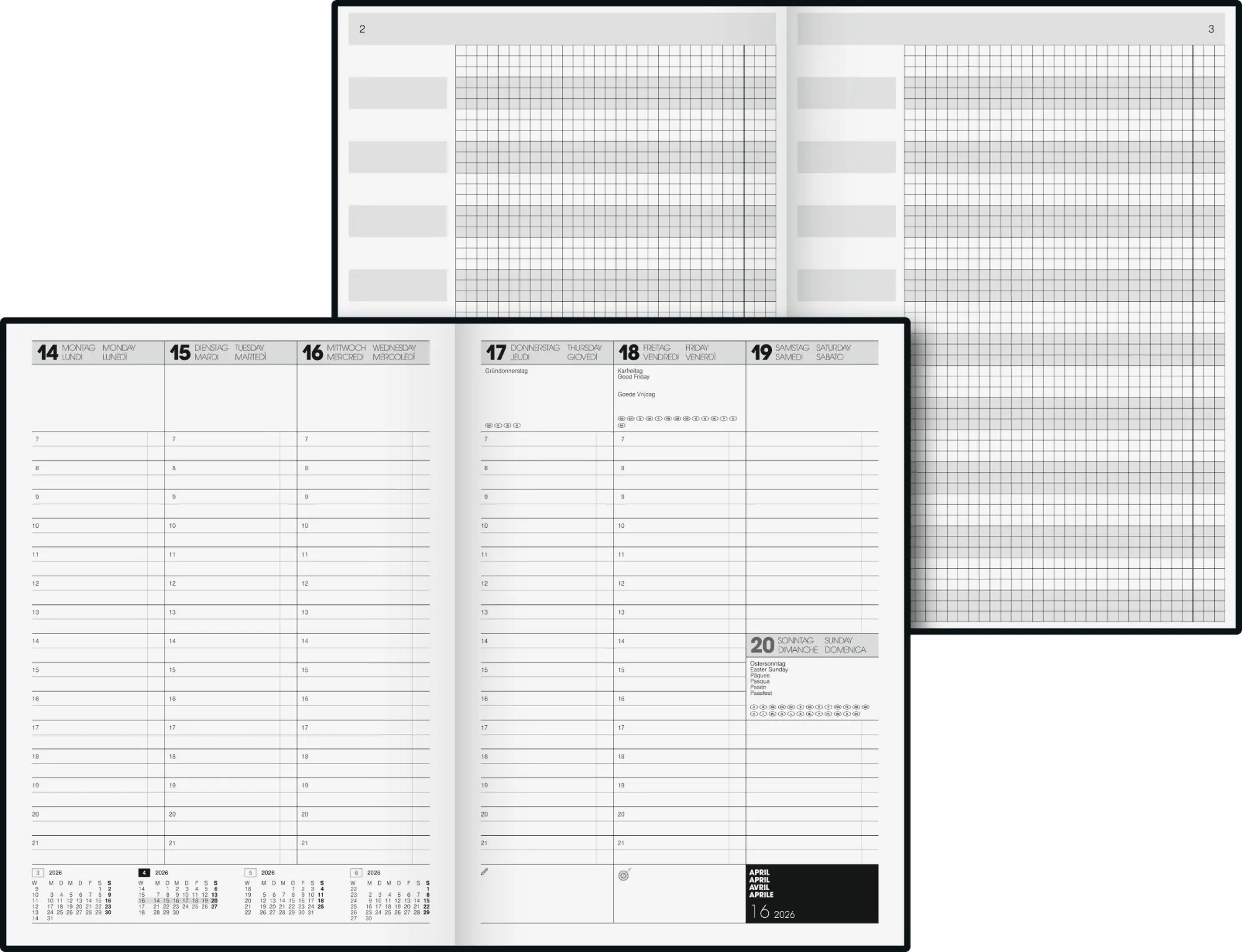 Bild: 4061947142693 | BRUNNEN 1072440906 Buchkalender TimeCenter Mod. 724 2026 A4,...