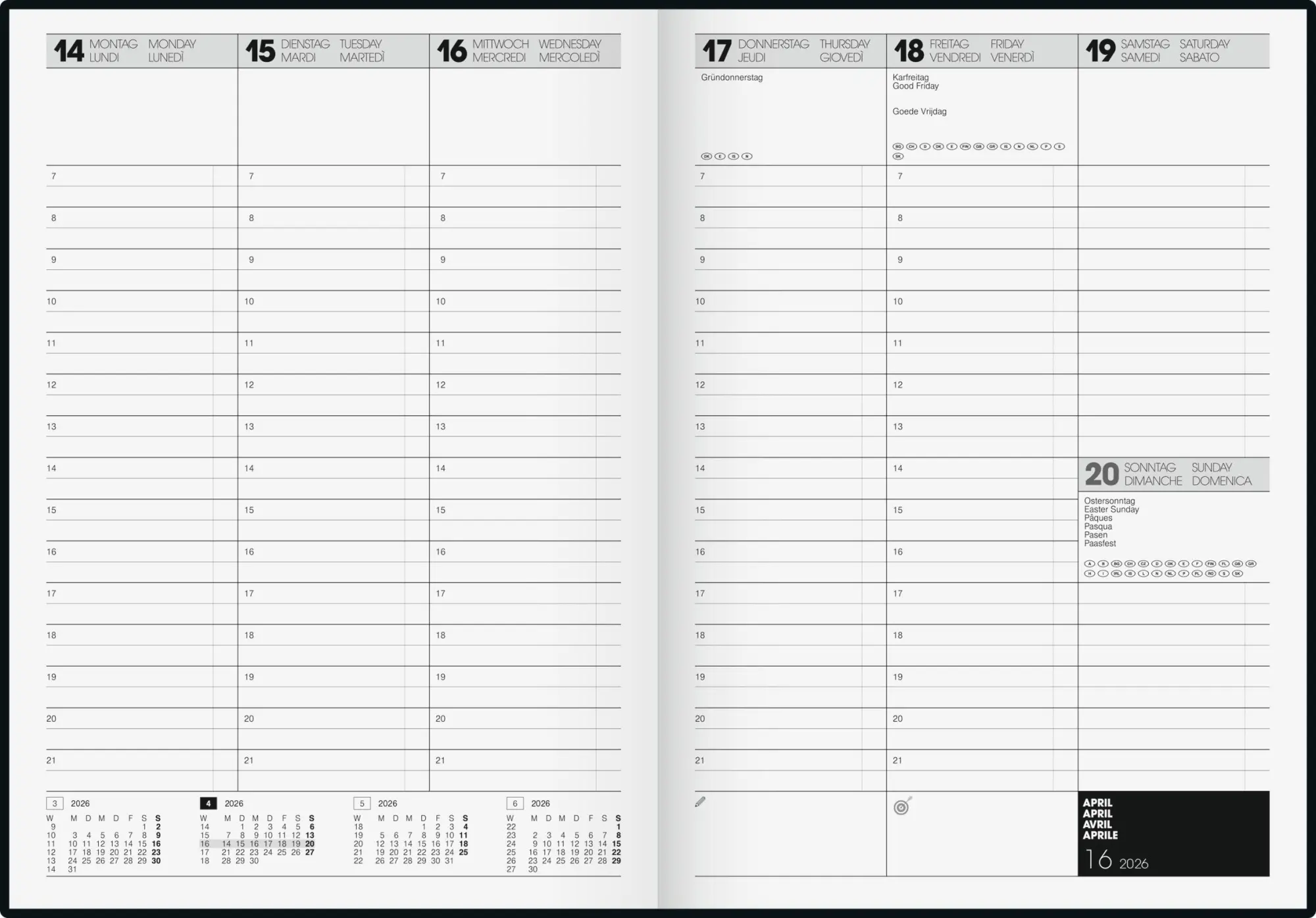 Bild: 4061947142693 | BRUNNEN 1072440906 Buchkalender TimeCenter Mod. 724 2026 A4,...
