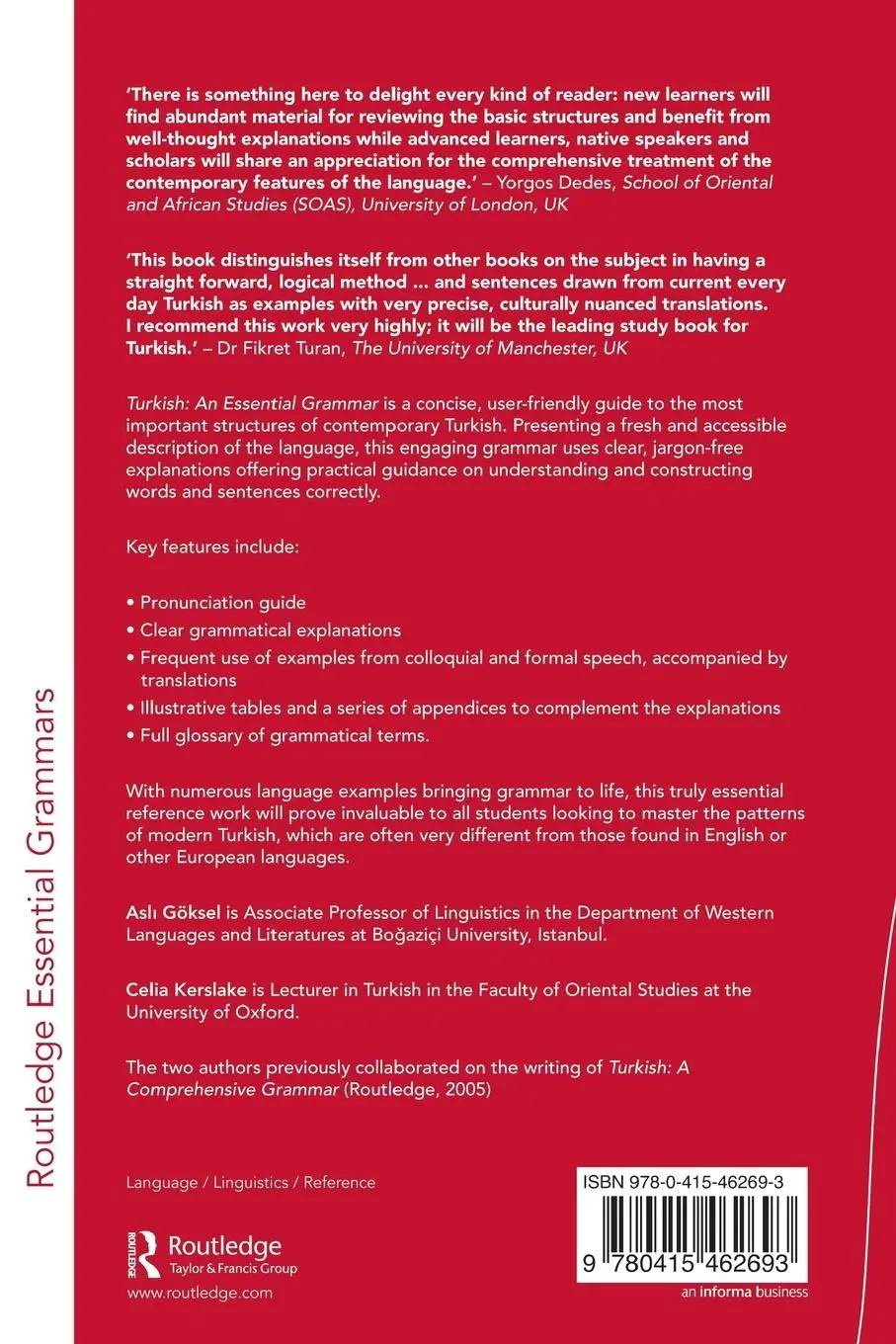 Rückseite: 9780415462693 | Turkish | An Essential Grammar | Asli Göksel (u. a.) | Taschenbuch