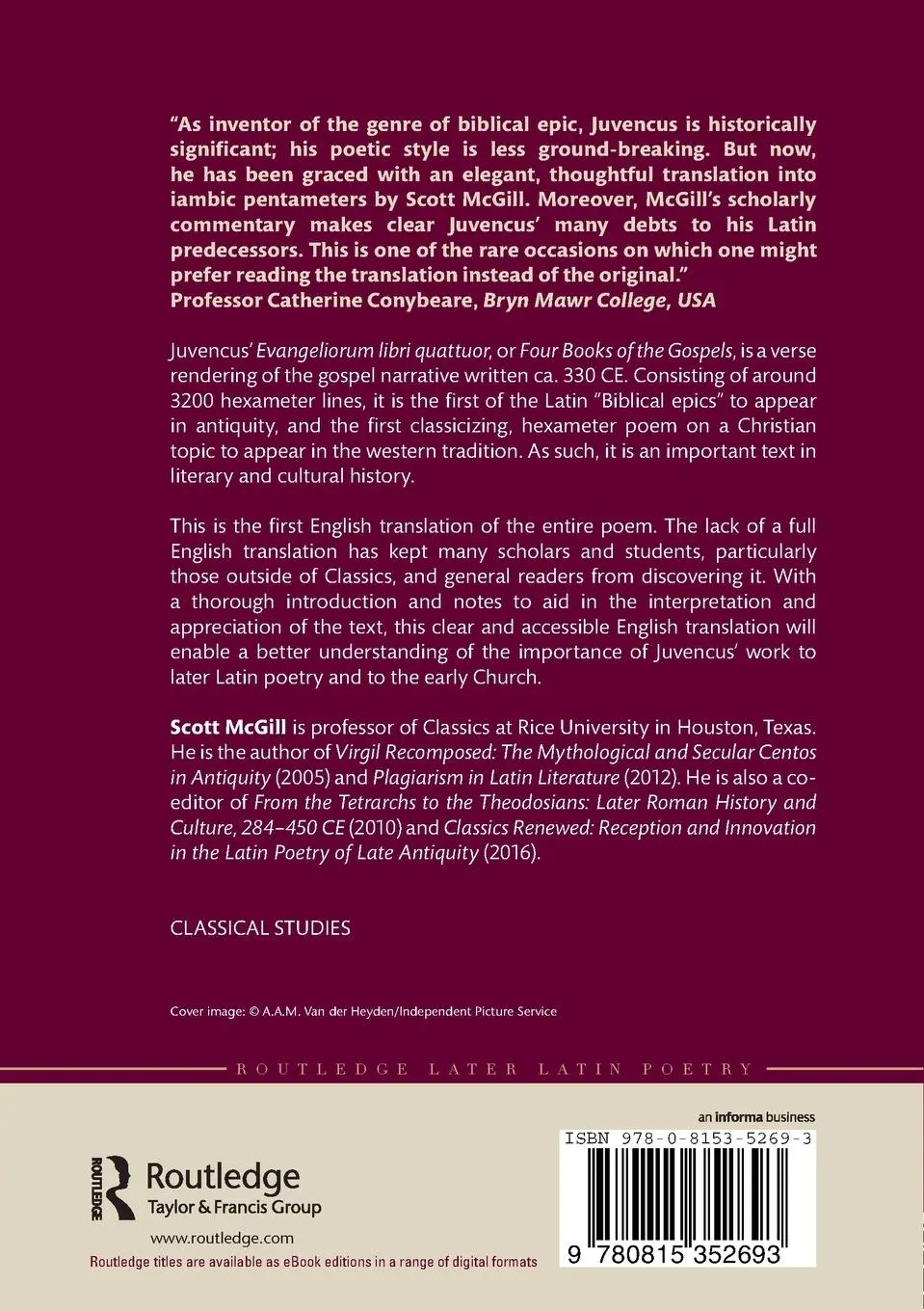 Rückseite: 9780815352693 | Juvencus' Four Books of the Gospels | Evangeliorum Libri Quattuor