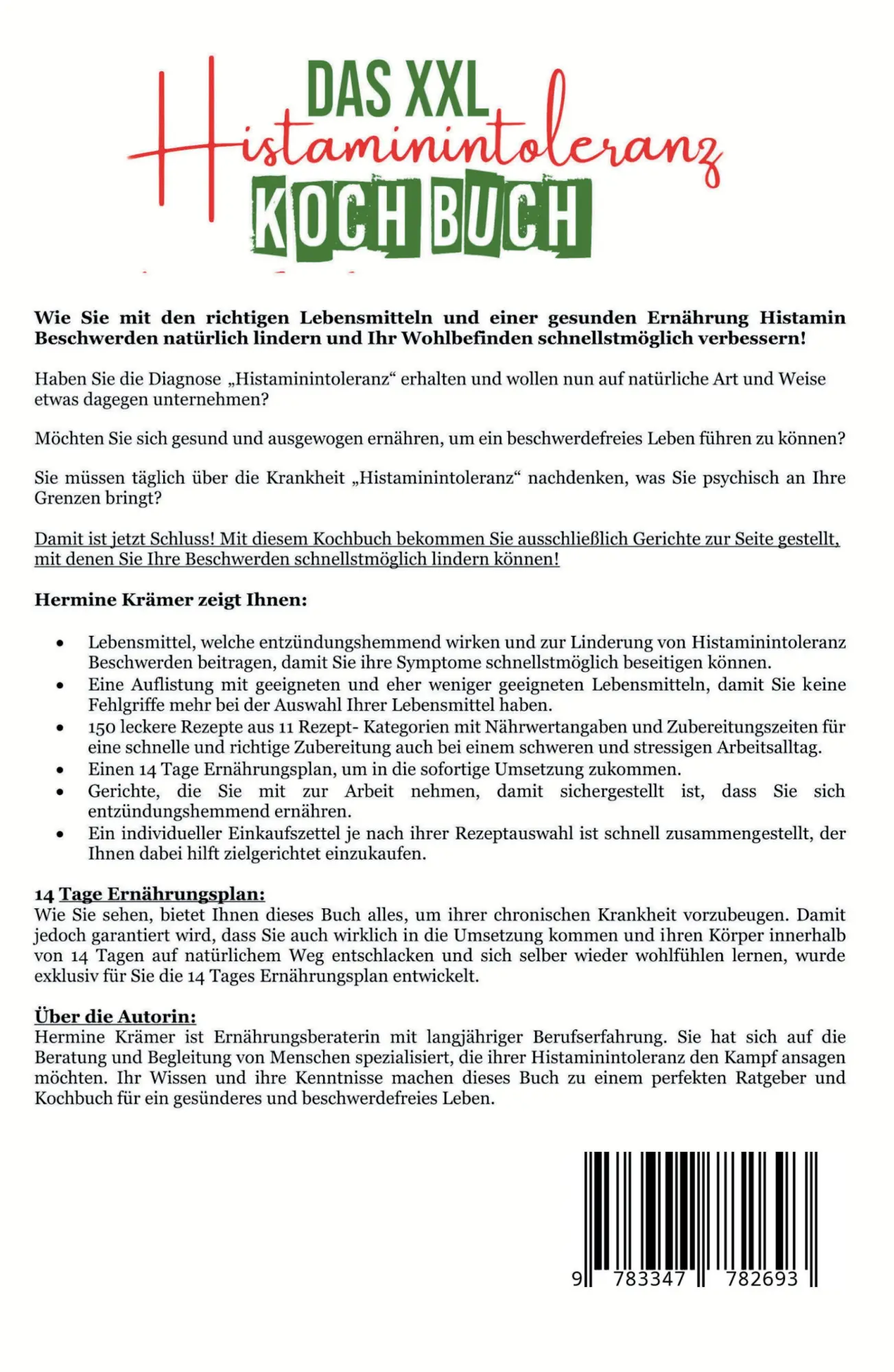 Rückseite: 9783347782693 | Das XXL Histaminintoleranz Kochbuch - Mit 150 leckeren und...