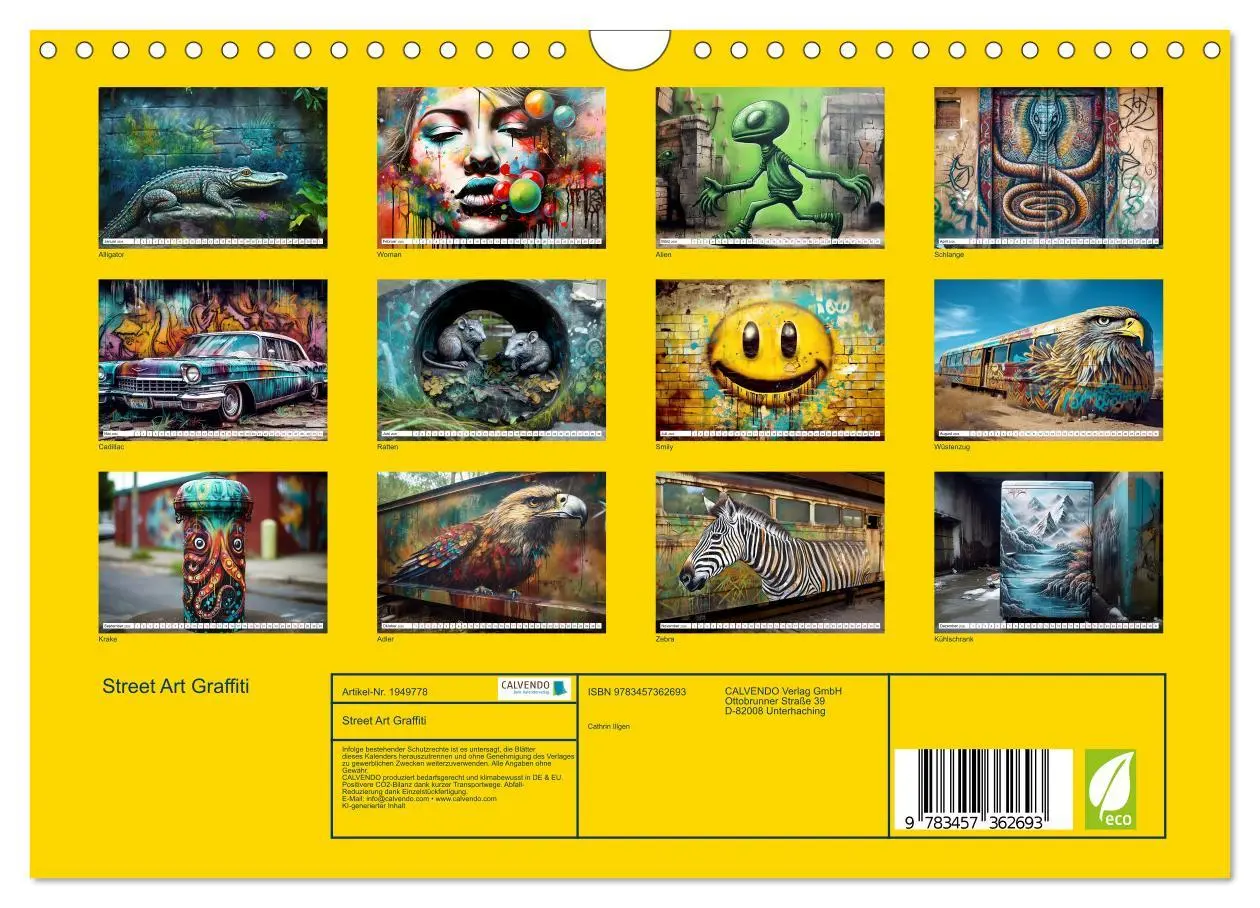 Bild: 9783457362693 | Street Art Graffiti (Wandkalender 2026 DIN A4 quer), CALVENDO...