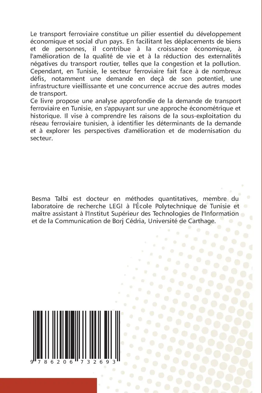 Rückseite: 9786206732693 | Modélisation de la Demande Ferroviaire en Tunisie : L'Approche VECM