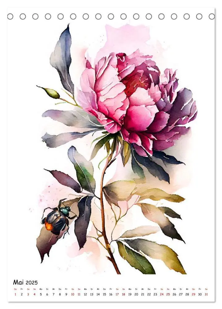 Bild: 9783435882793 | Aquarellmalerei - Blumen und Tiere im Garten (Tischkalender 2025...