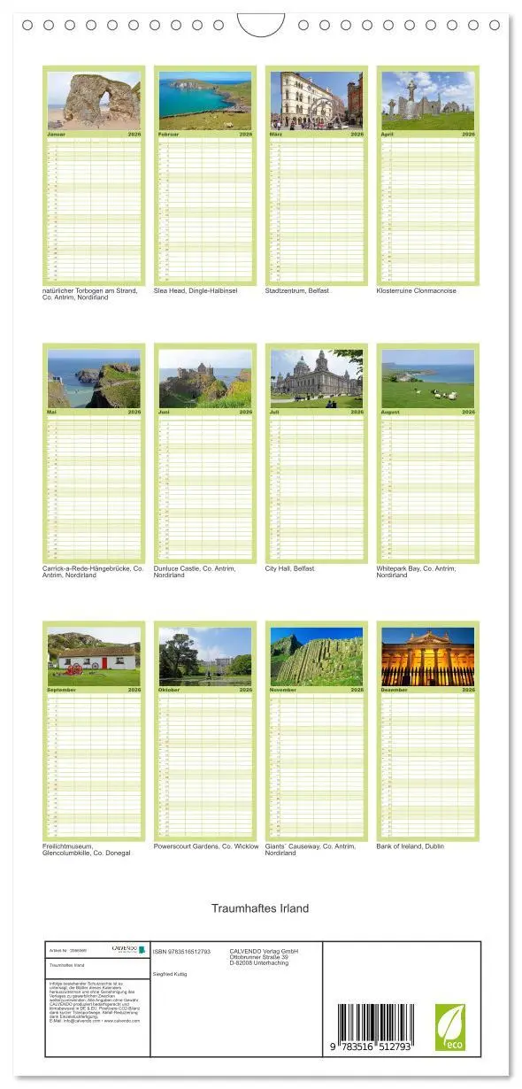Bild: 9783516512793 | Familienplaner 2026 - Traumhaftes Irland mit 5 Spalten...