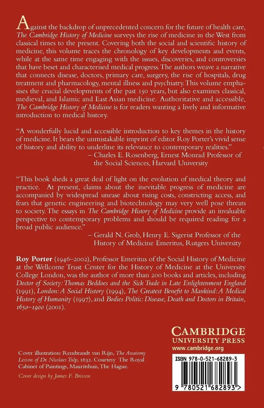 Rückseite: 9780521682893 | The Cambridge History of Medicine | Roy Porter | Taschenbuch | 2011