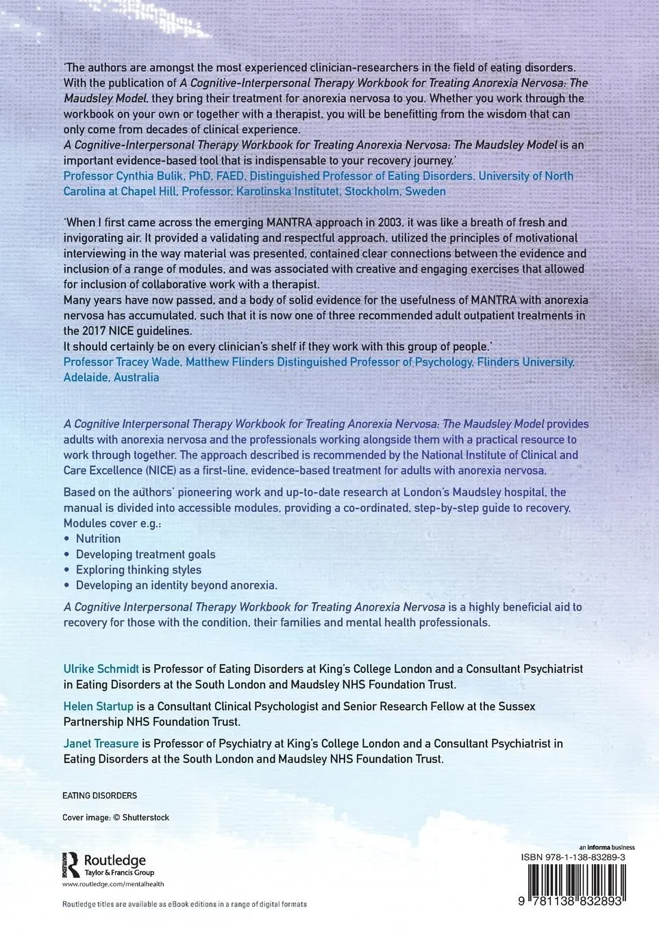 Rückseite: 9781138832893 | A Cognitive-Interpersonal Therapy Workbook for Treating Anorexia...