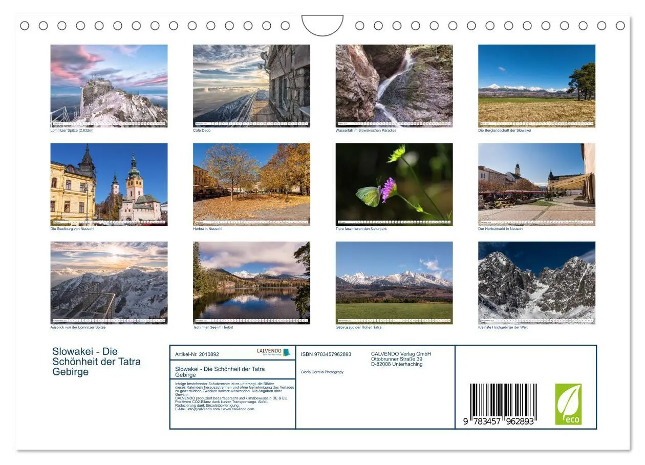 Bild: 9783457962893 | Slowakei - Die Schönheit der Tatra Gebirge (Wandkalender 2026 DIN...