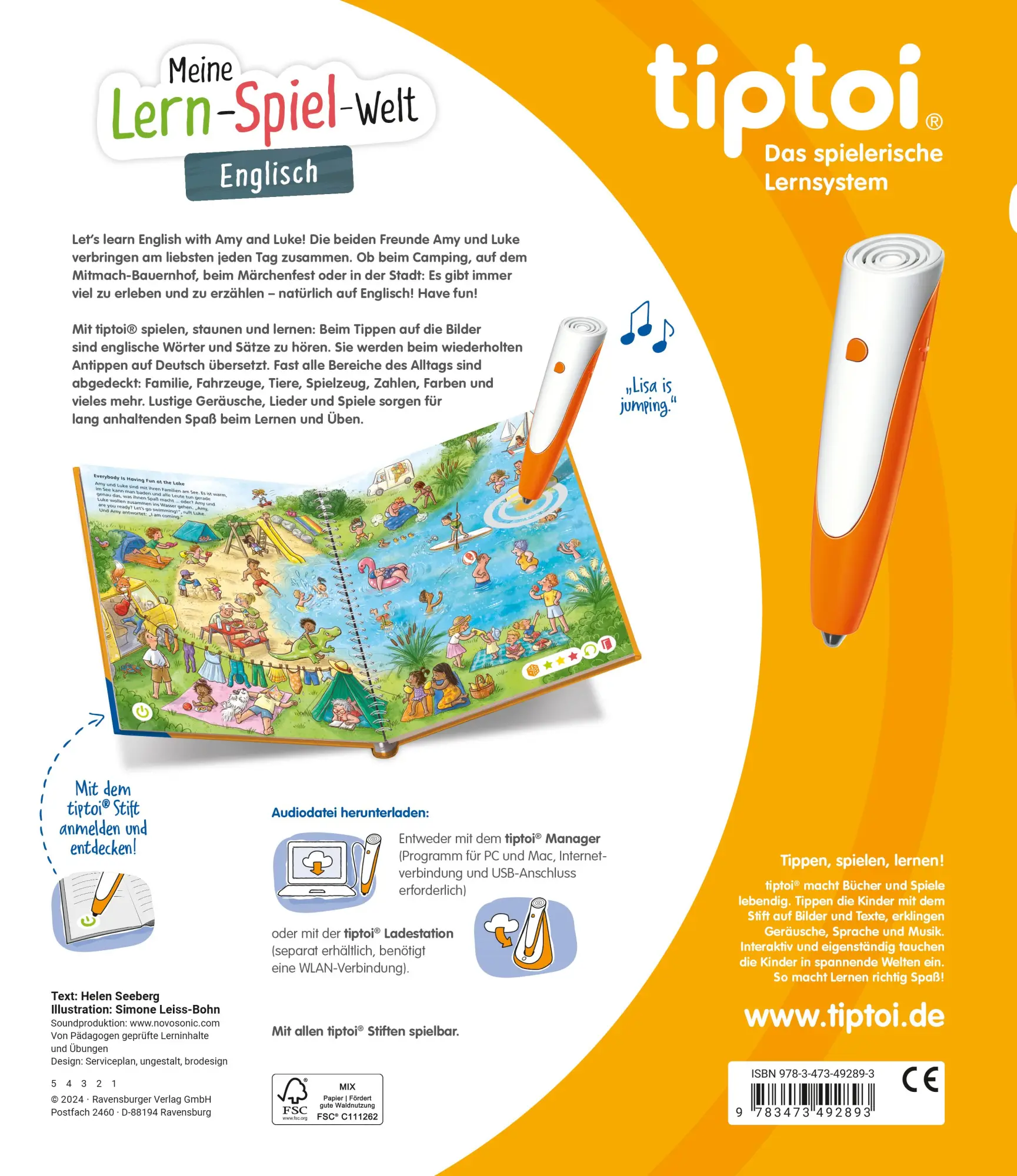 Rückseite: 9783473492893 | tiptoi® Meine Lern-Spiel-Welt - Englisch | Helen Seeberg | Taschenbuch