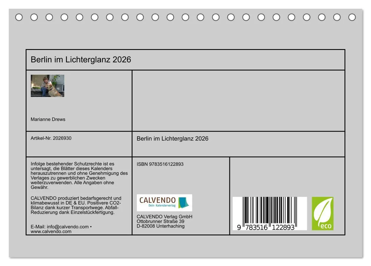 Bild: 9783516122893 | Berlin im Lichterglanz 2026 (Tischkalender 2026 DIN A5 quer),...