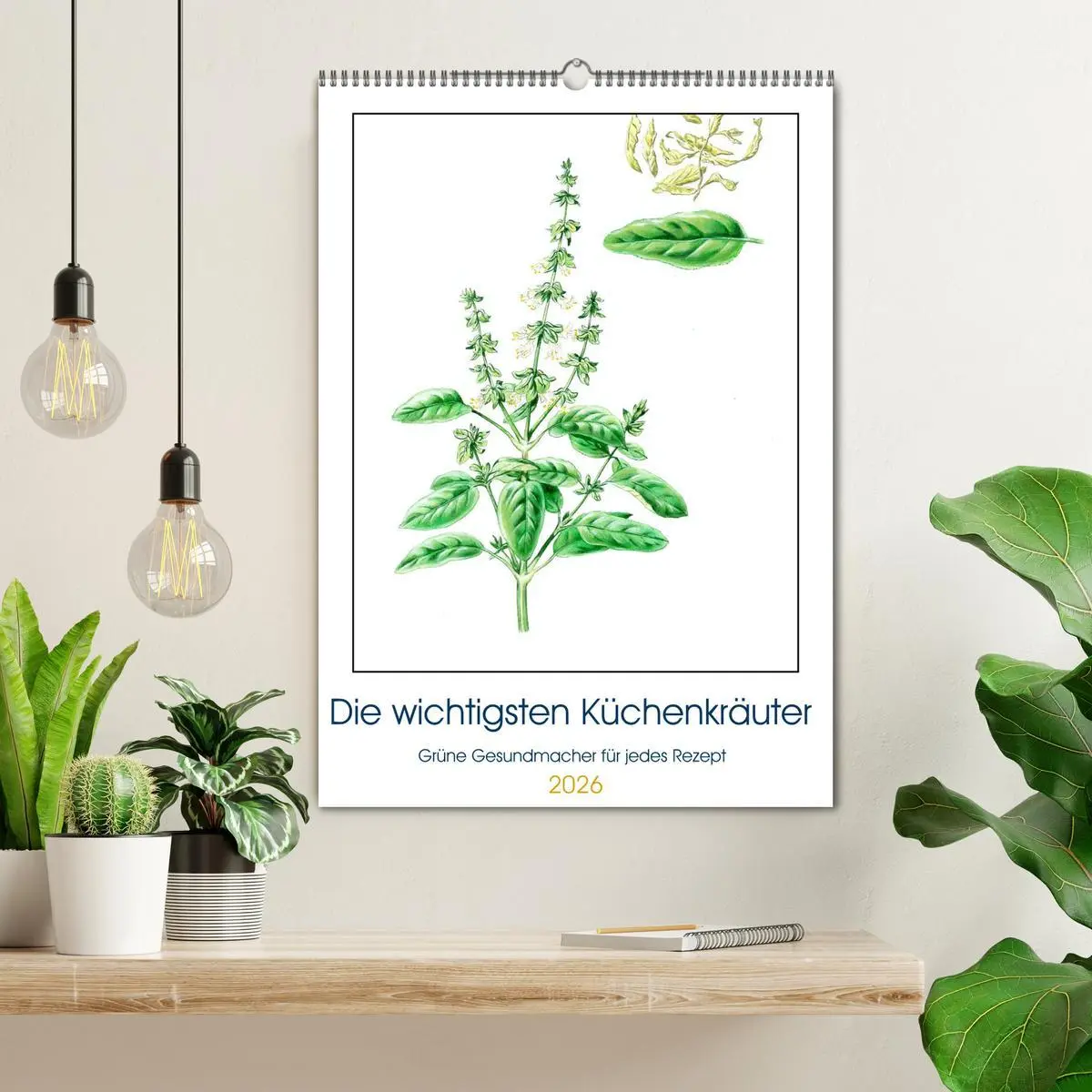 Bild: 9783516362893 | Die wichtigsten Küchenkräuter (Wandkalender 2026 DIN A2 hoch),...