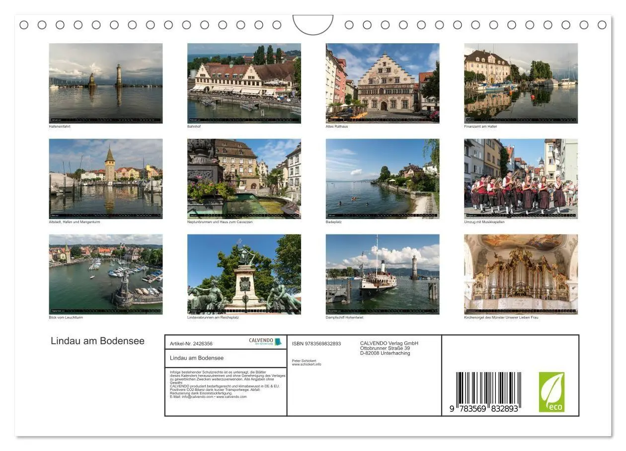 Bild: 9783569832893 | Lindau am Bodensee (Wandkalender 2027 DIN A4 quer), CALVENDO...