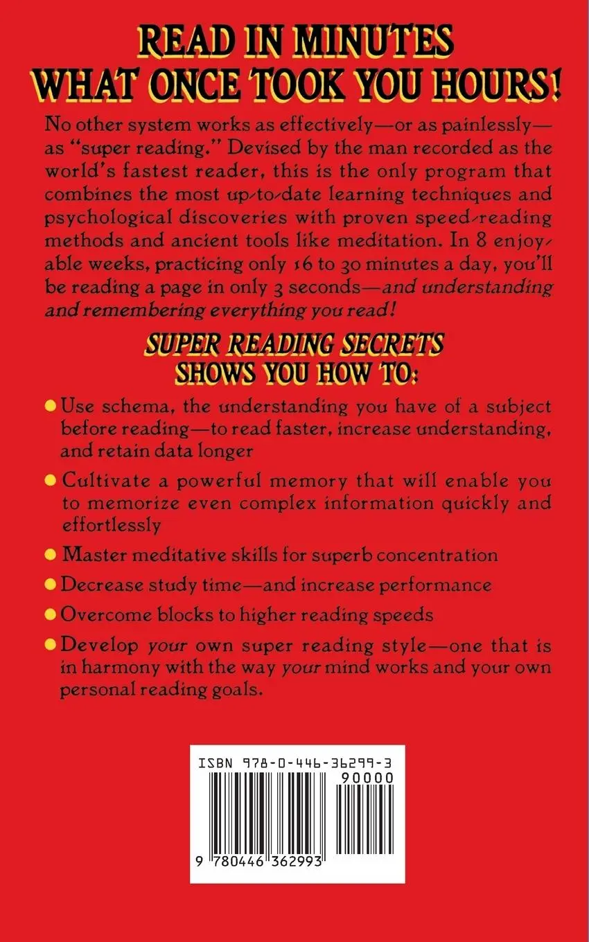 Rückseite: 9780446362993 | Super Reading Secrets | Howard Stephen Berg | Taschenbuch | Englisch