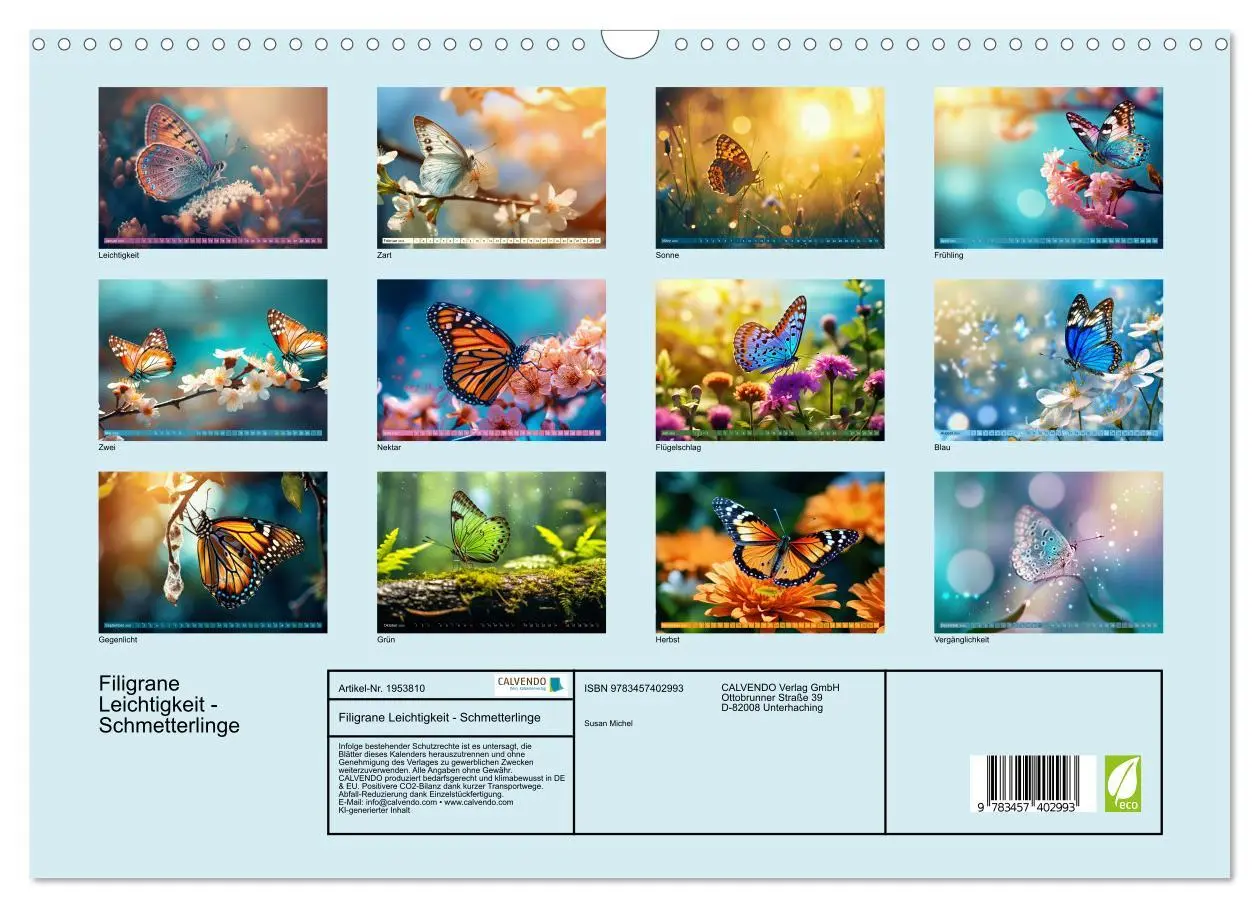 Bild: 9783457402993 | Filigrane Leichtigkeit - Schmetterlinge (Wandkalender 2026 DIN A3...