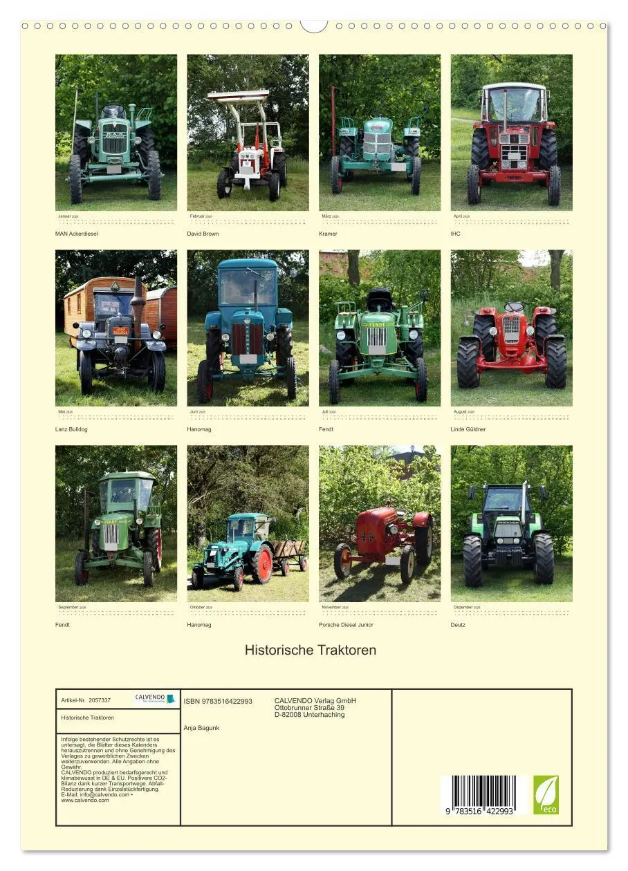 Bild: 9783516422993 | Historische Traktoren (hochwertiger Premium Wandkalender 2026 DIN...
