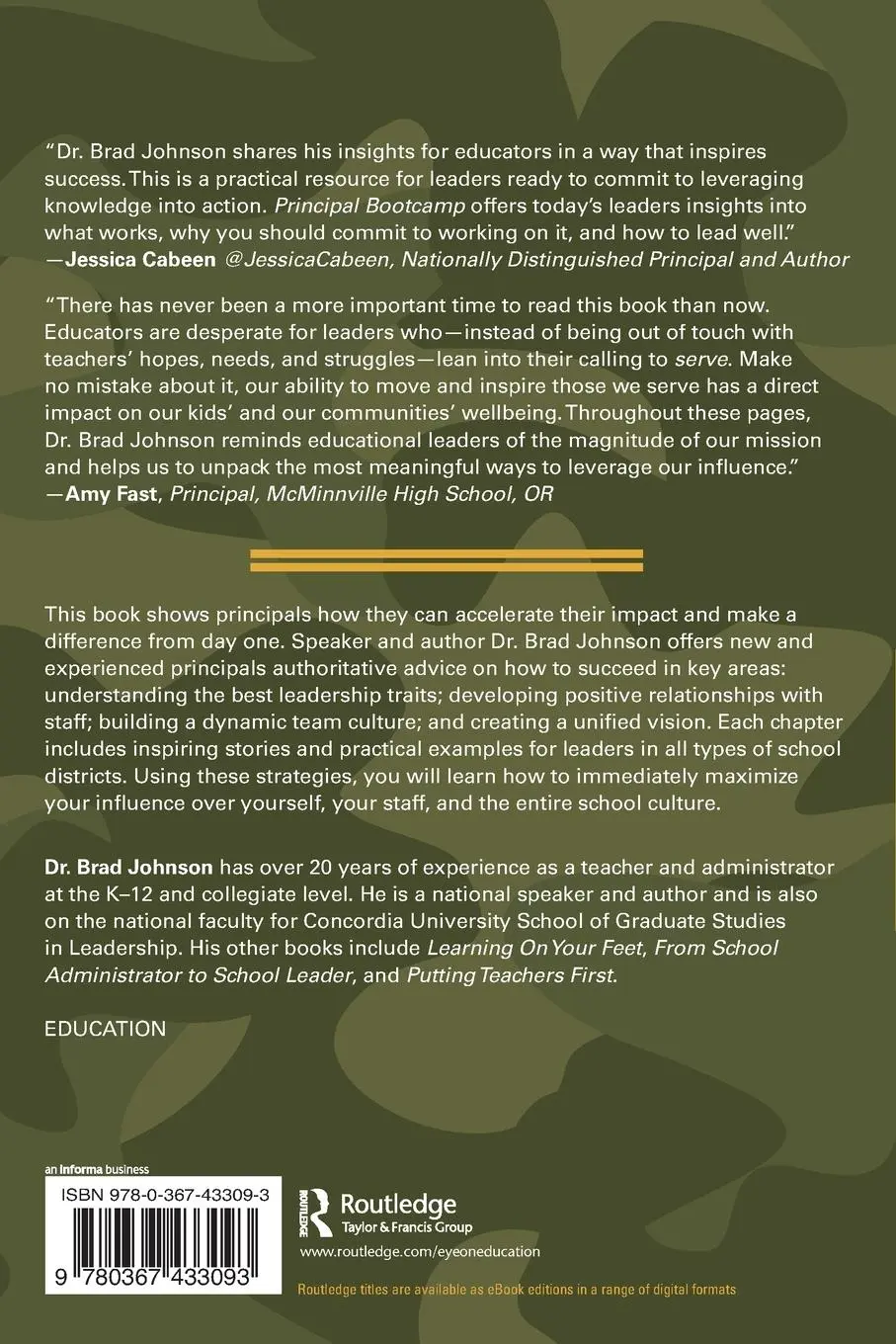 Rückseite: 9780367433093 | Principal Bootcamp | Brad Johnson | Taschenbuch | Englisch | 2020