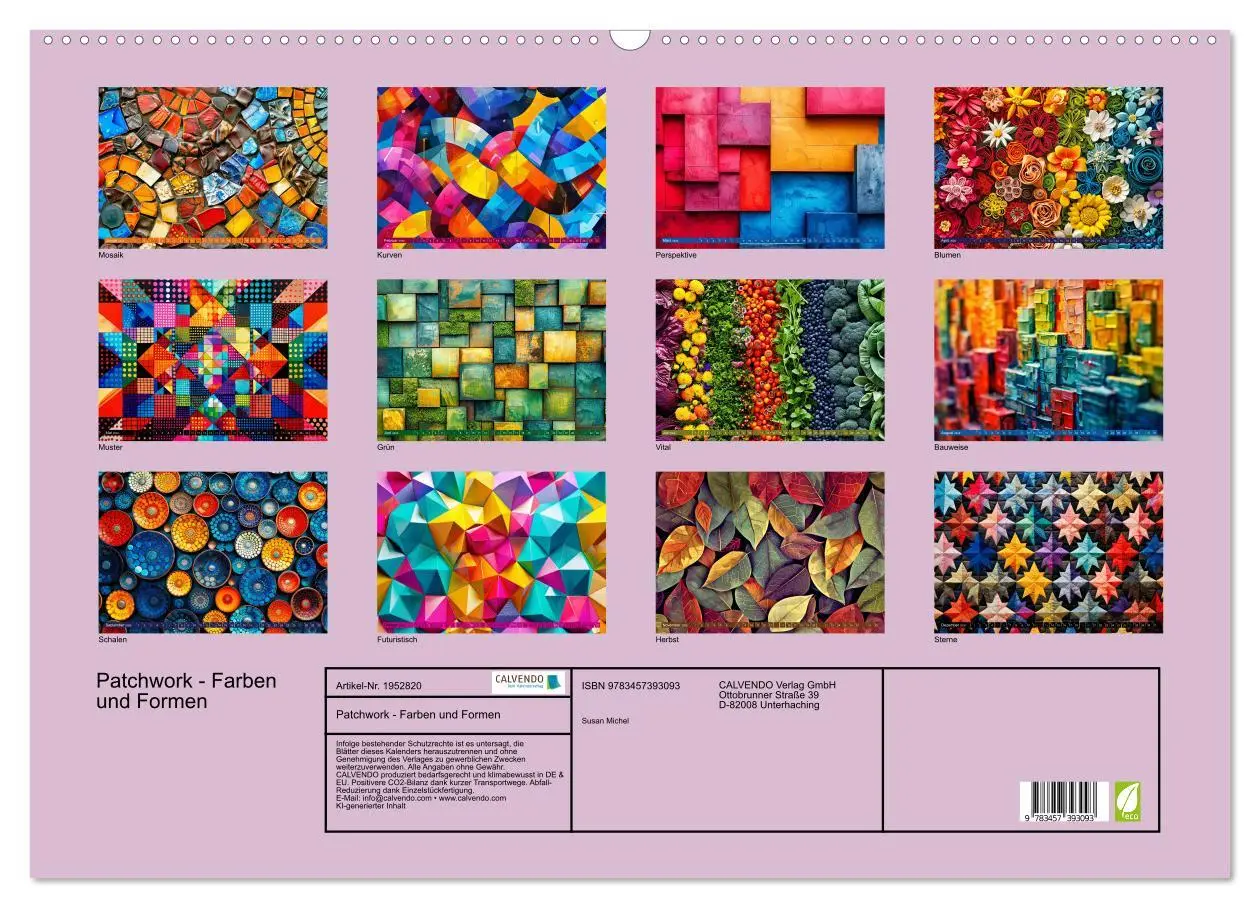 Bild: 9783457393093 | Patchwork - Farben und Formen (Wandkalender 2026 DIN A2 quer),...