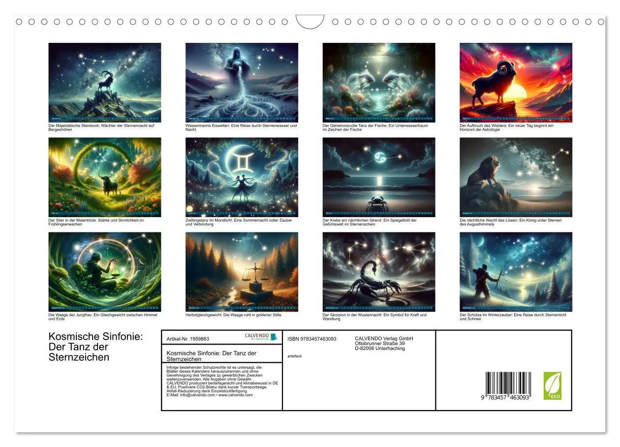 Bild: 9783457463093 | Kosmische Sinfonie: Der Tanz der Sternzeichen (Wandkalender 2026...