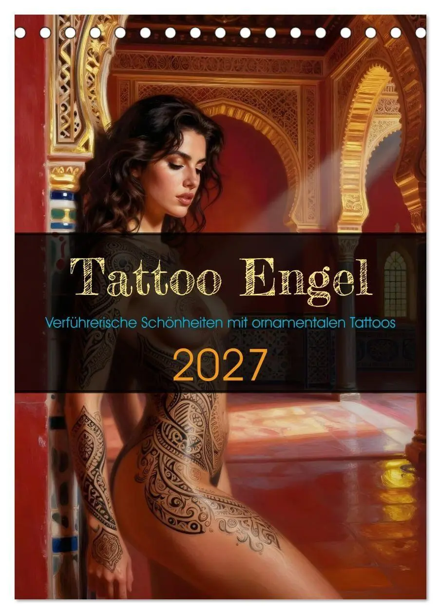 Cover: 9783516793093 | Tattoo Engel (Tischkalender 2027 DIN A5 hoch), CALVENDO Monatskalender