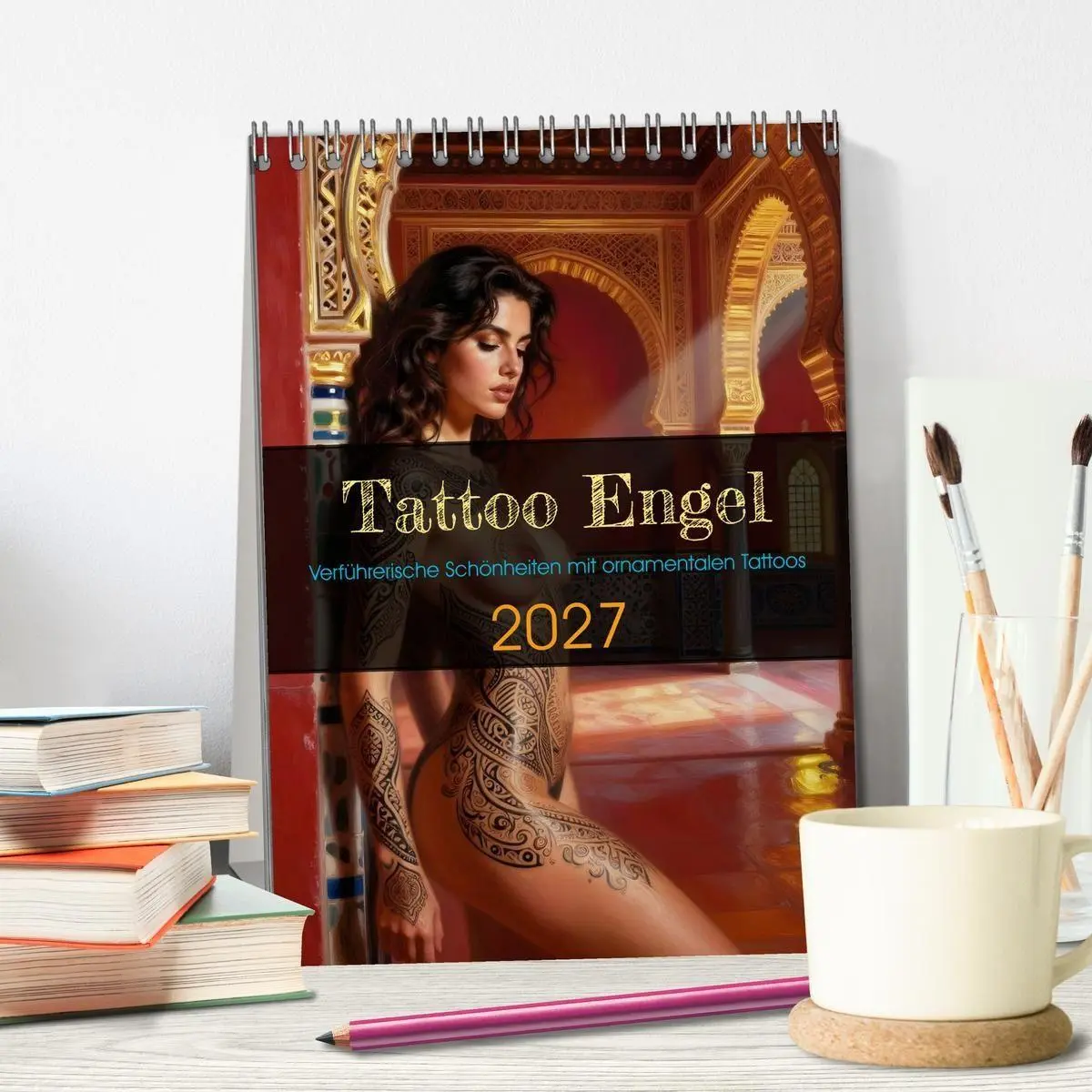 Bild: 9783516793093 | Tattoo Engel (Tischkalender 2027 DIN A5 hoch), CALVENDO Monatskalender