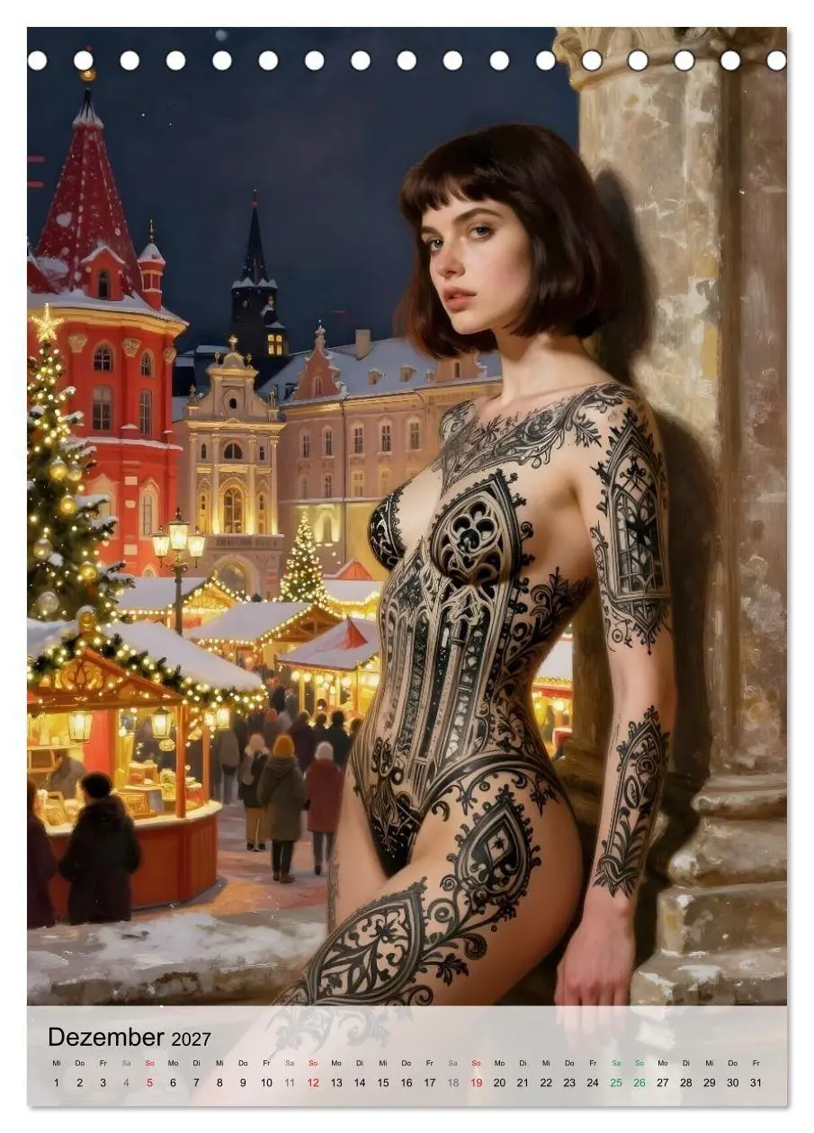 Bild: 9783516793093 | Tattoo Engel (Tischkalender 2027 DIN A5 hoch), CALVENDO Monatskalender