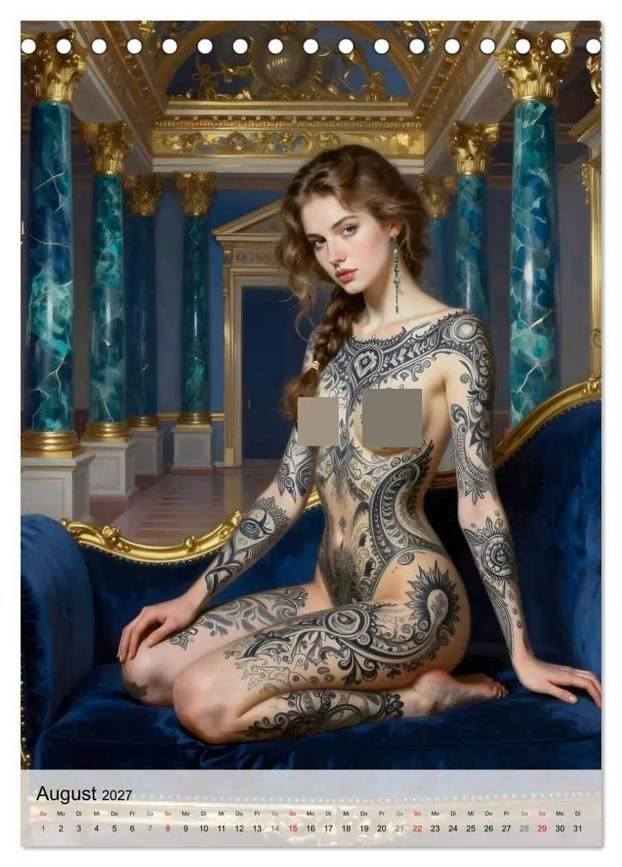 Bild: 9783516793093 | Tattoo Engel (Tischkalender 2027 DIN A5 hoch), CALVENDO Monatskalender