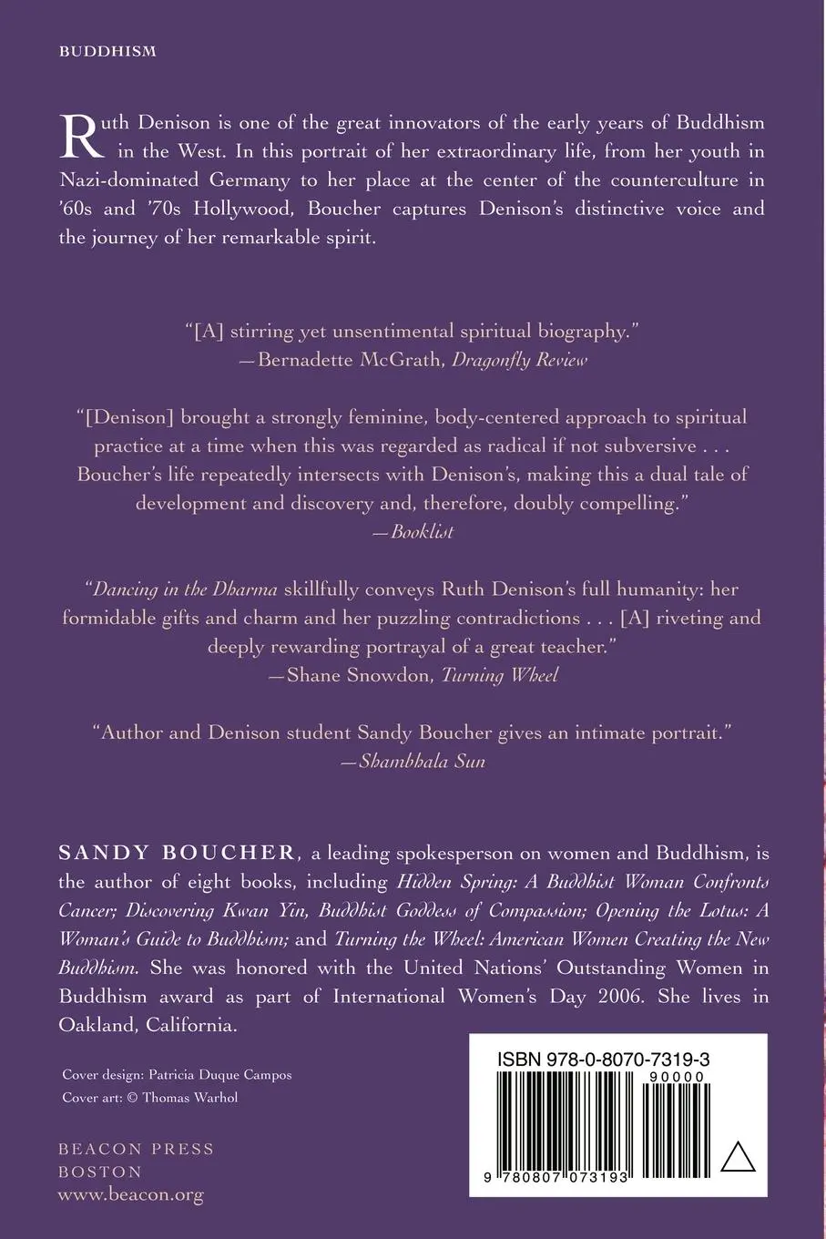 Rückseite: 9780807073193 | Dancing in the Dharma | The Life and Teachings of Ruth Denison | Buch