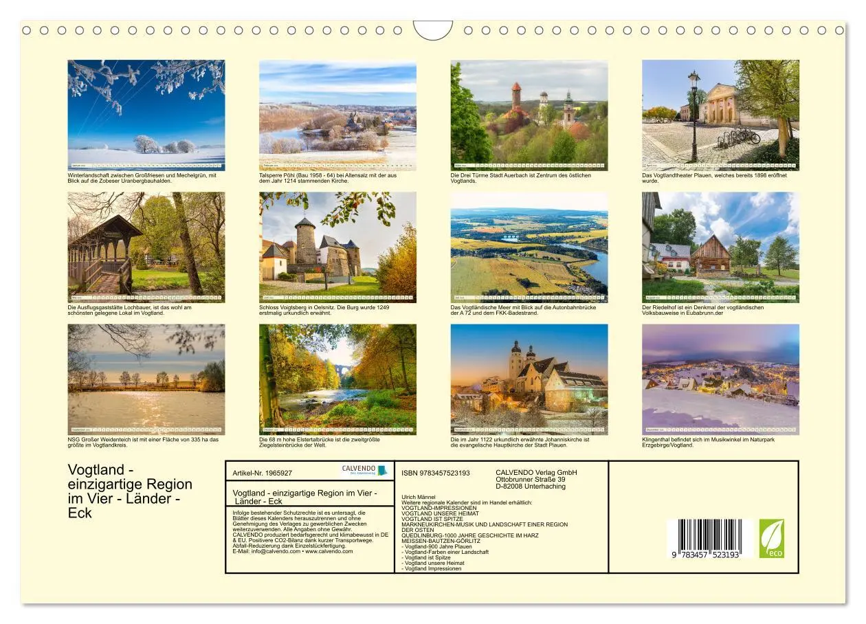 Bild: 9783457523193 | Vogtland - einzigartige Region im Vier - Länder - Eck (Wandkalender...