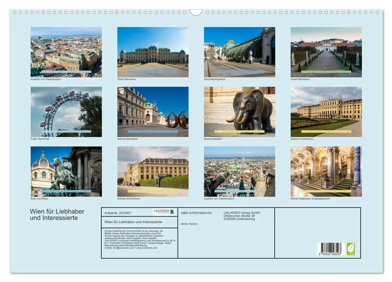 Bild: 9783516093193 | Wien für Liebhaber und Interessierte (Wandkalender 2026 DIN A2...