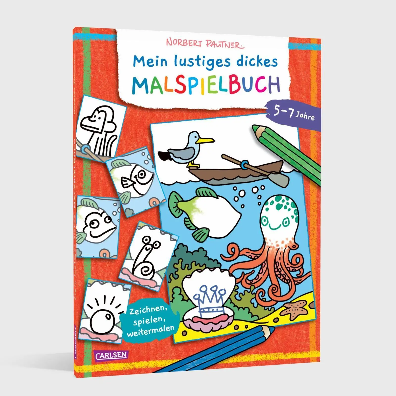 Bild: 9783551193193 | Mein lustiges dickes Malspielbuch | Zeichnen, Spielen, Weitermalen