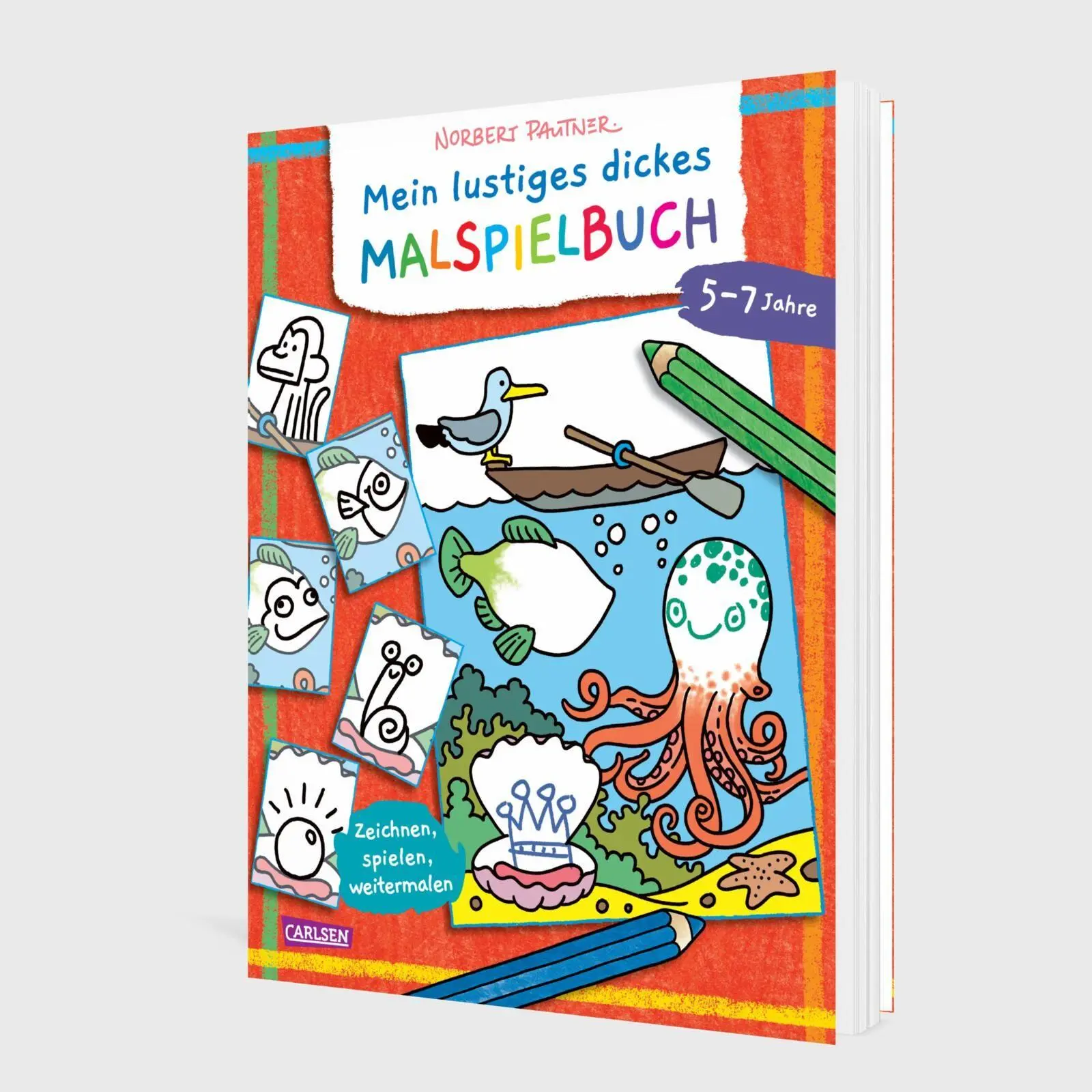 Bild: 9783551193193 | Mein lustiges dickes Malspielbuch | Zeichnen, Spielen, Weitermalen