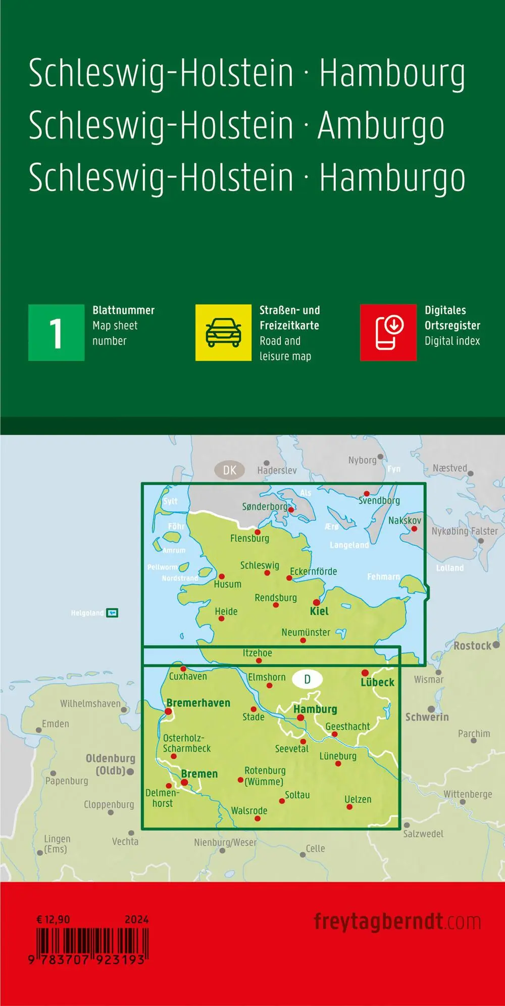 Rückseite: 9783707923193 | freytag &amp; berndt Straßenkarte Schleswig-Holstein - Hamburg 1:150.000