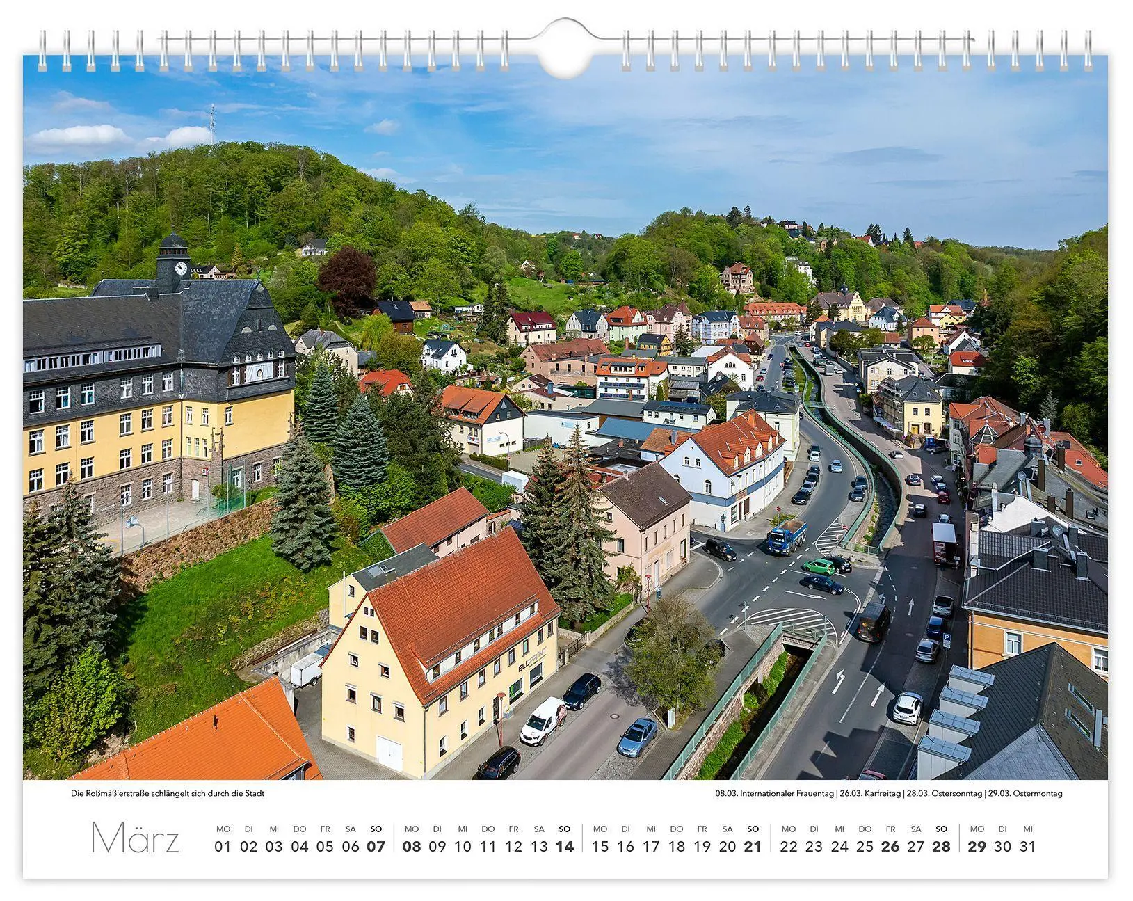 Bild: 9783912303193 | Kalender Tharandt und Umgebung 2027 | 40 x 30 cm weißes Kalendarium