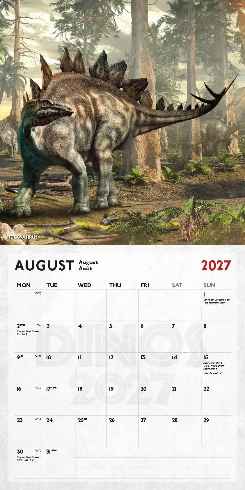 Bild: 9798893613193 | Dinos 2027 - Der Dinosaurier Kalender | Kalender | 14 S. | Deutsch