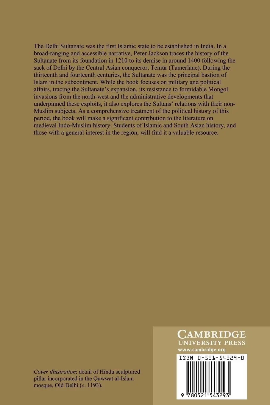 Rückseite: 9780521543293 | The Delhi Sultanate | A Political and Military History | Peter Jackson