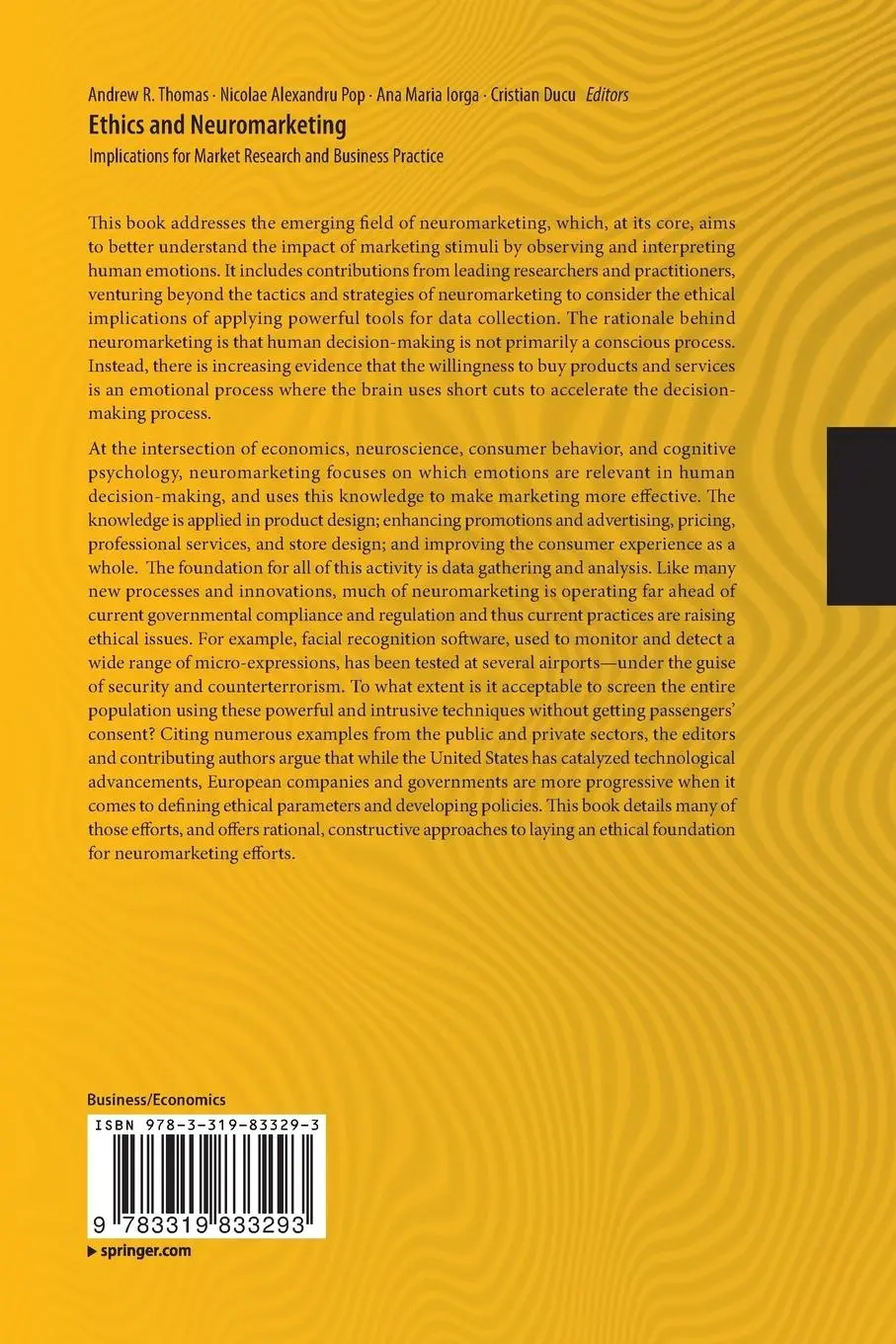 Rückseite: 9783319833293 | Ethics and Neuromarketing | Andrew R. Thomas (u. a.) | Taschenbuch