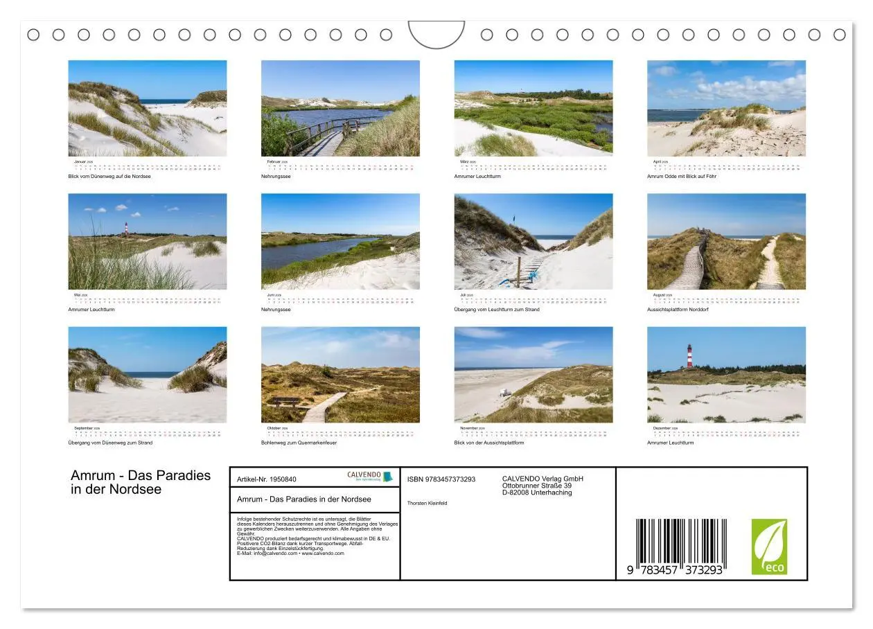 Bild: 9783457373293 | Amrum - Das Paradies in der Nordsee (Wandkalender 2026 DIN A4...