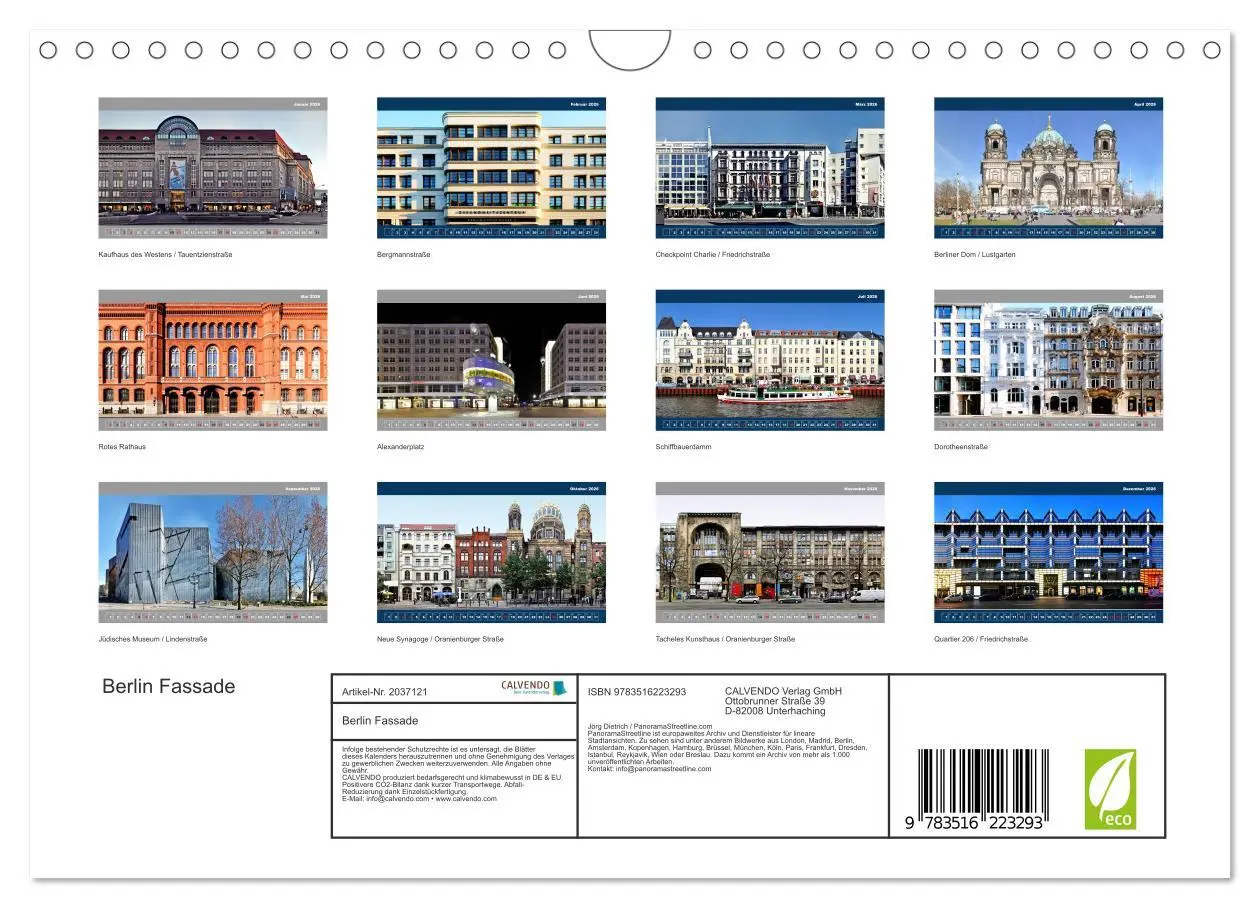 Bild: 9783516223293 | Berlin Fassade (Wandkalender 2026 DIN A4 quer), CALVENDO...