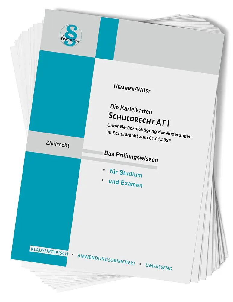 Cover: 9783968383293 | Karteikarte Schuldrecht AT I | Karl-Edmund Hemmer (u. a.) | 118 S.