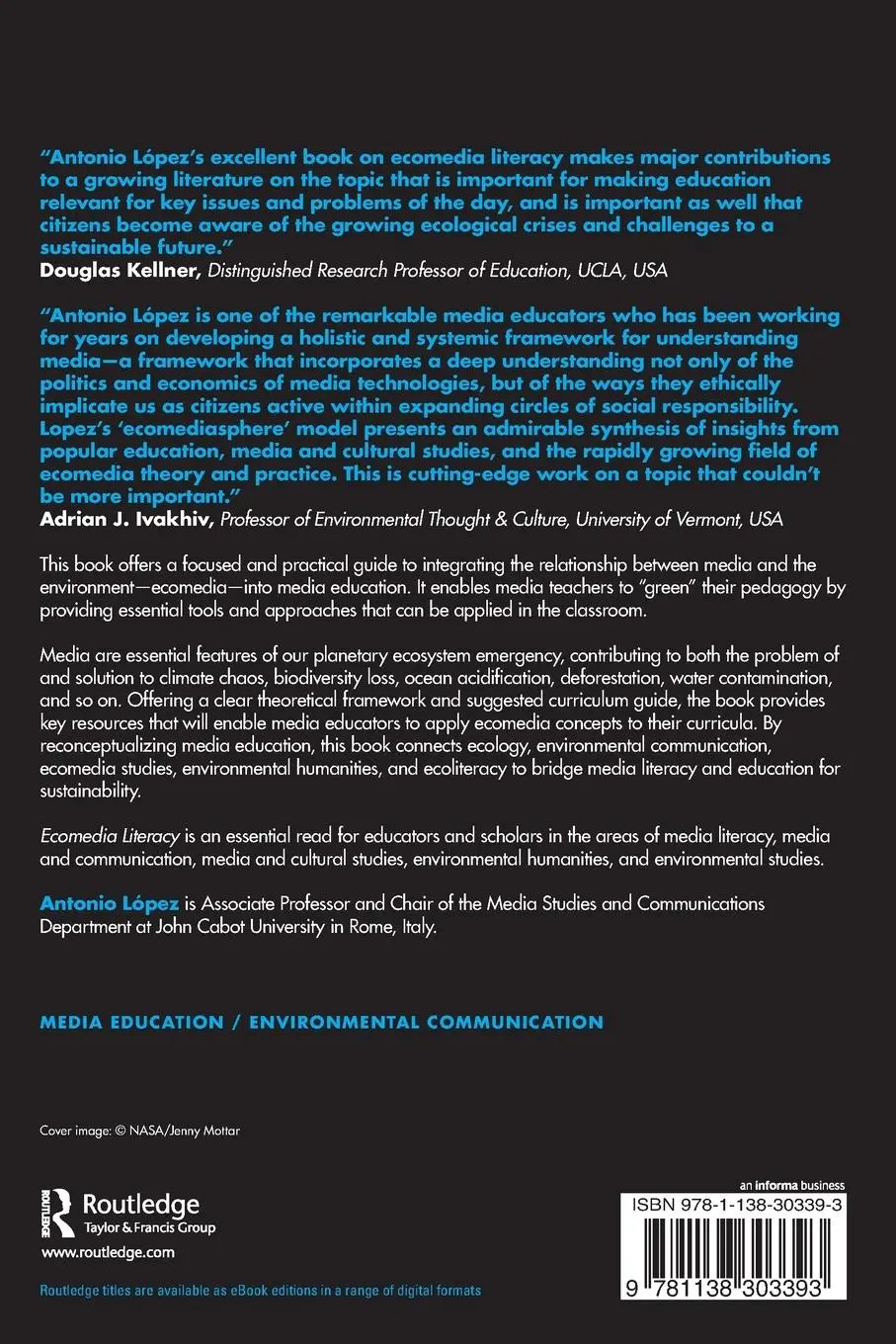 Rückseite: 9781138303393 | Ecomedia Literacy | Integrating Ecology into Media Education | Lopez