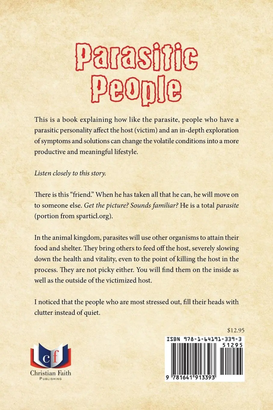 Rückseite: 9781641913393 | Parasitic People | Ron Russo | Taschenbuch | Kartoniert / Broschiert
