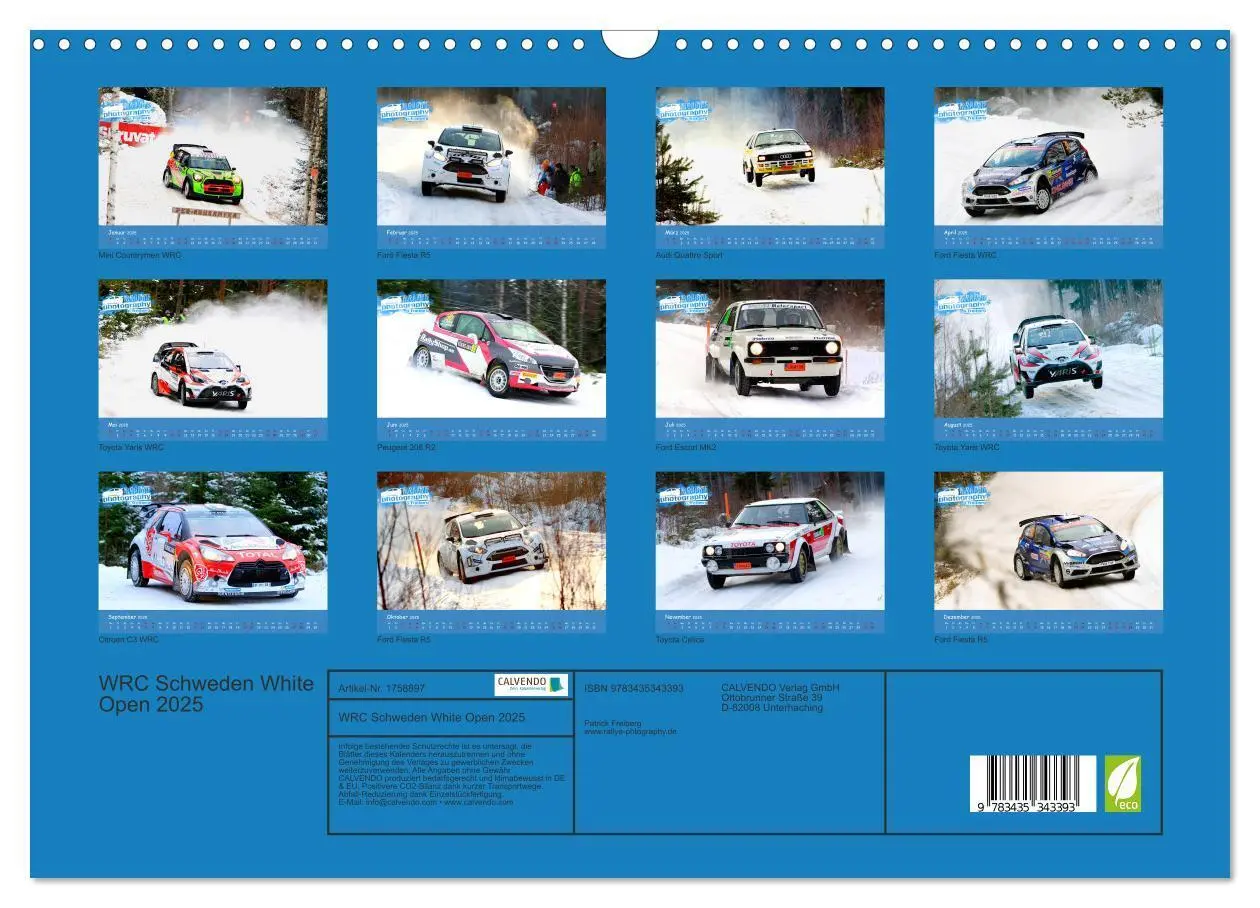 Bild: 9783435343393 | WRC Schweden White Open 2025 (Wandkalender 2025 DIN A3 quer),...