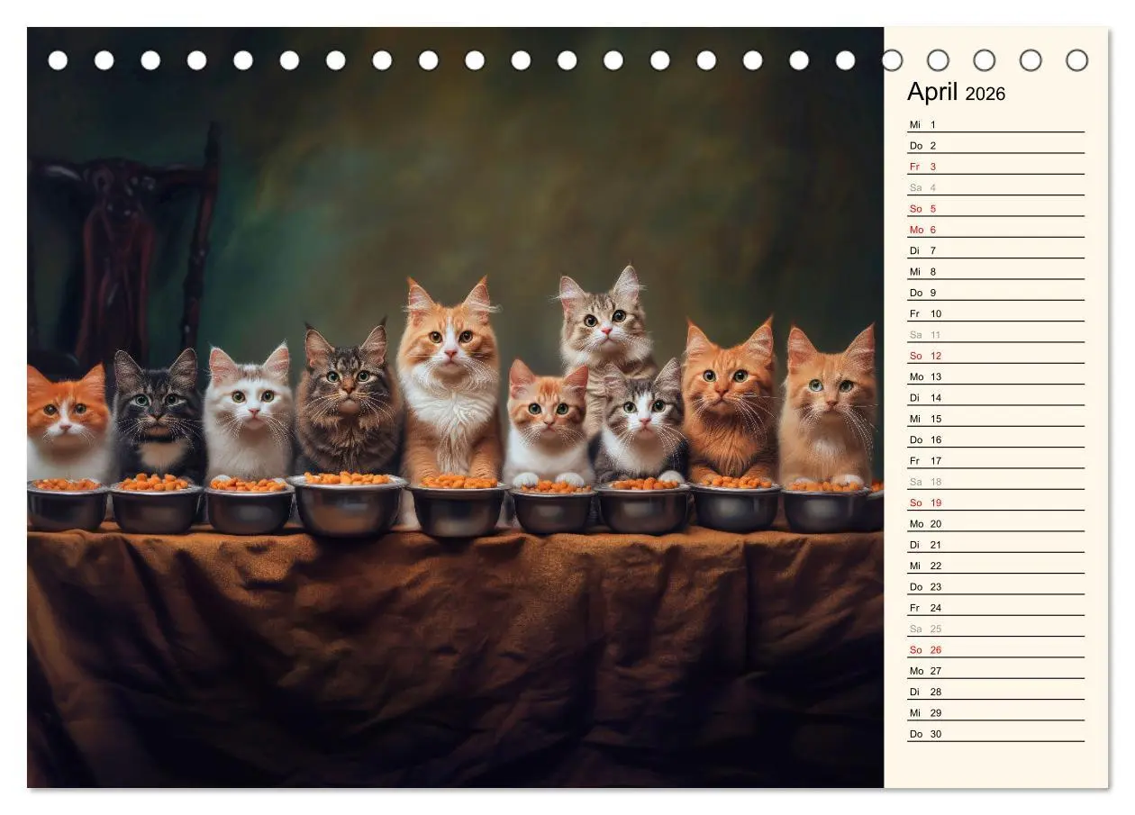 Bild: 9783457363393 | Katzen schaffen Kunst (Tischkalender 2026 DIN A5 quer), CALVENDO...