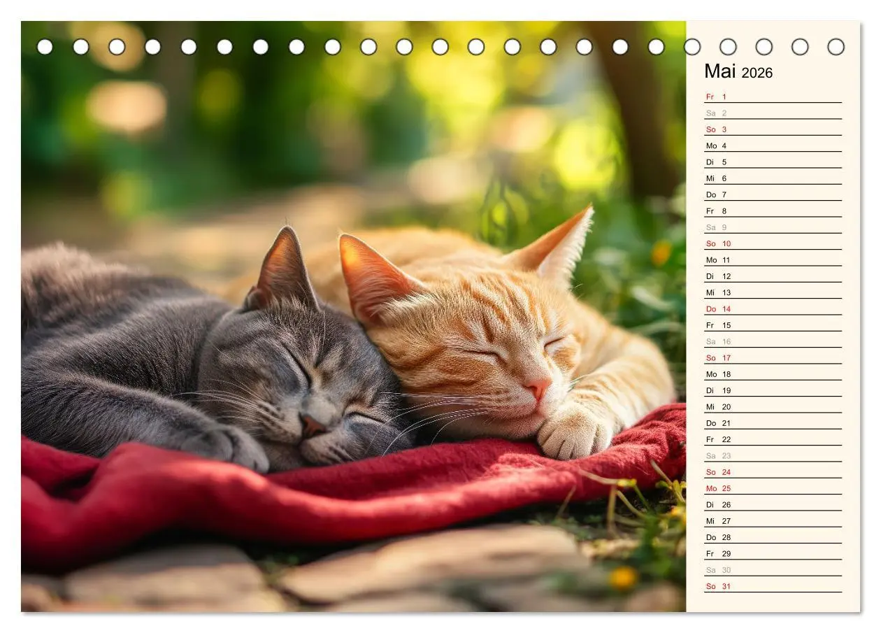 Bild: 9783457363393 | Katzen schaffen Kunst (Tischkalender 2026 DIN A5 quer), CALVENDO...