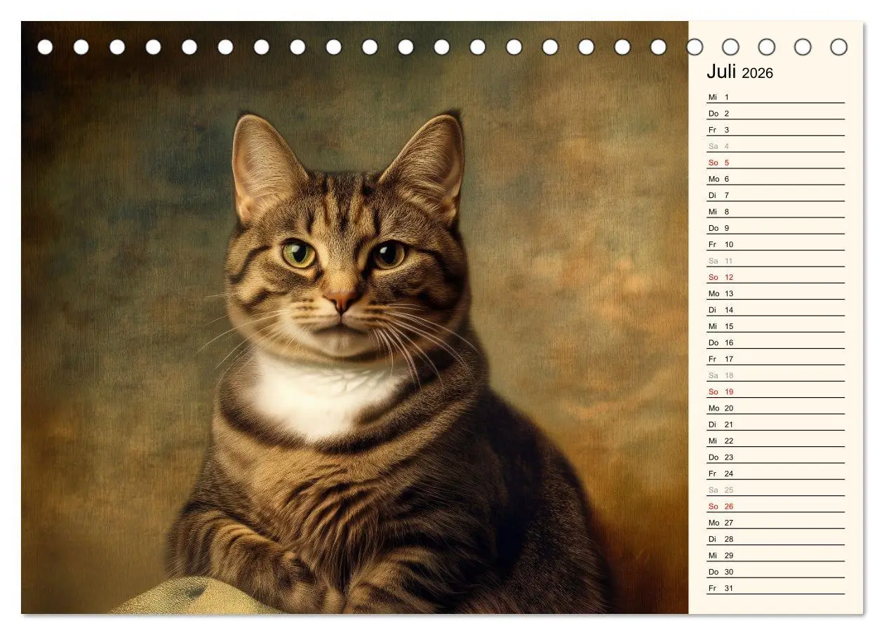 Bild: 9783457363393 | Katzen schaffen Kunst (Tischkalender 2026 DIN A5 quer), CALVENDO...