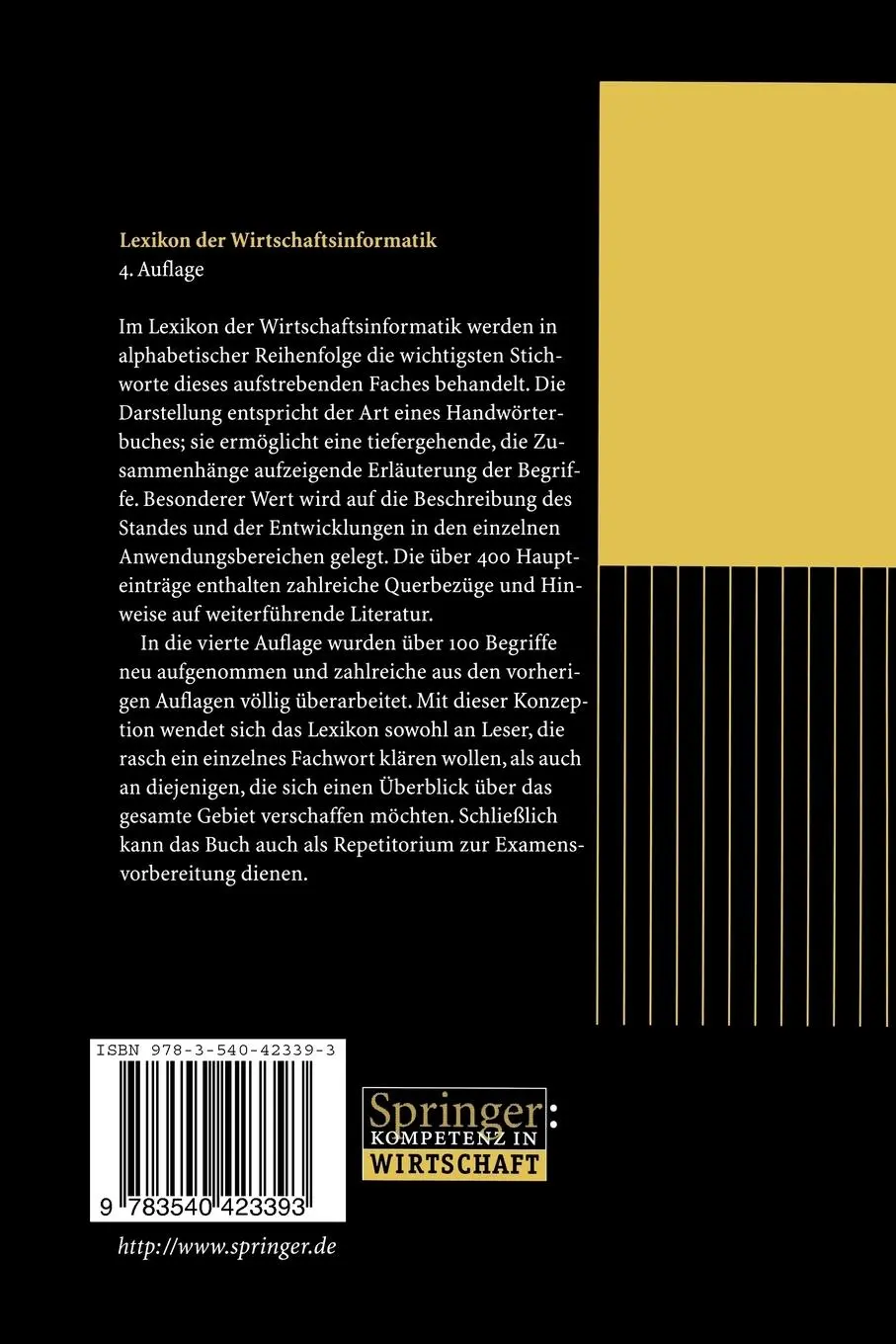 Rückseite: 9783540423393 | Lexikon der Wirtschaftsinformatik | M. Stürken (u. a.) | Taschenbuch